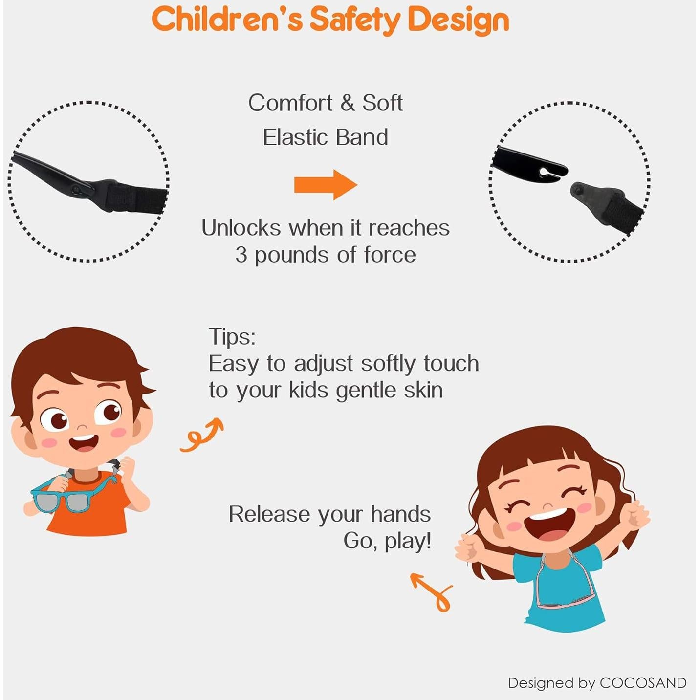 Gafas de sol COCOSAND para niños 2-6 años con correa ajustable