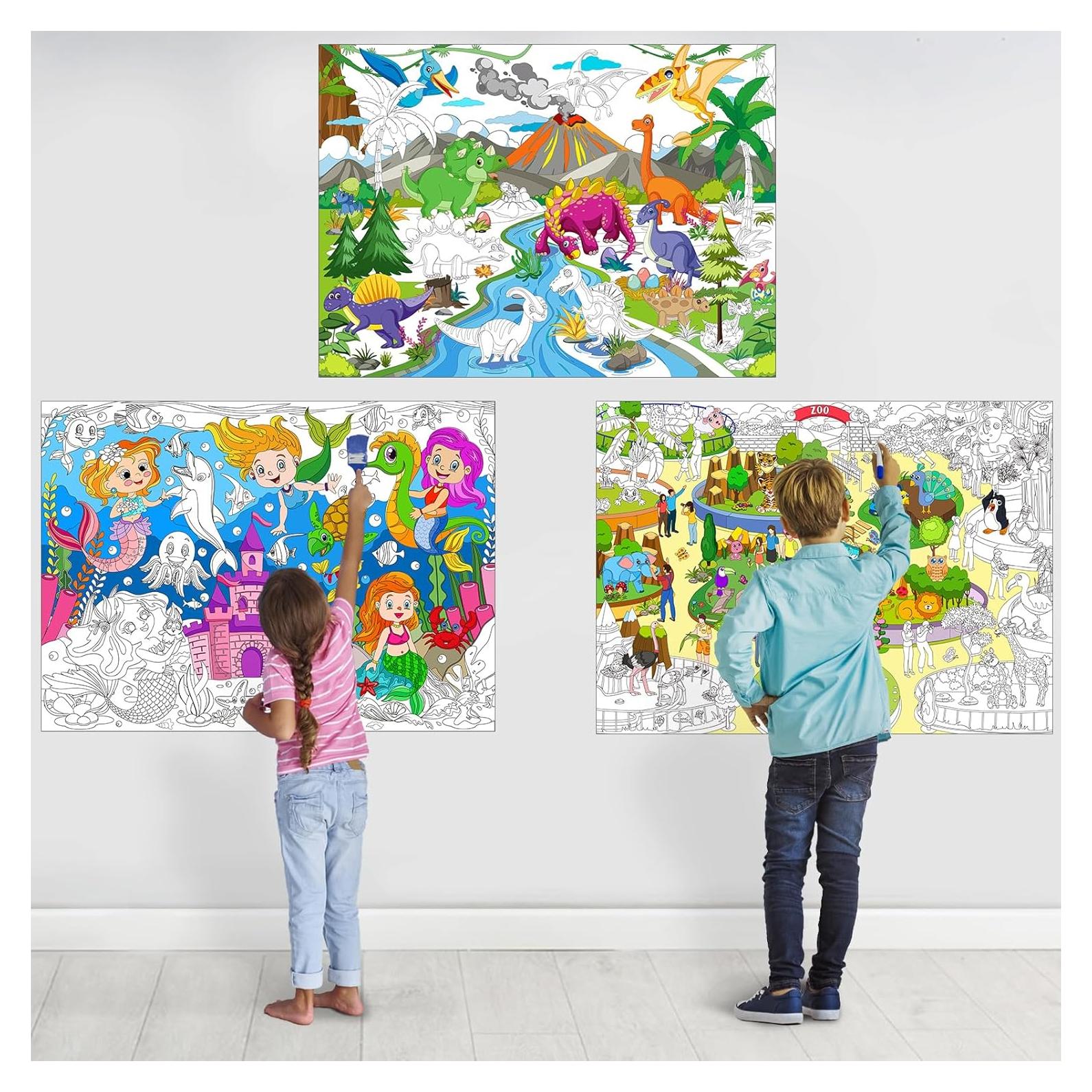 Paquete de 3 Pósters Gigantes para Colorear Rossorha 110x80cm