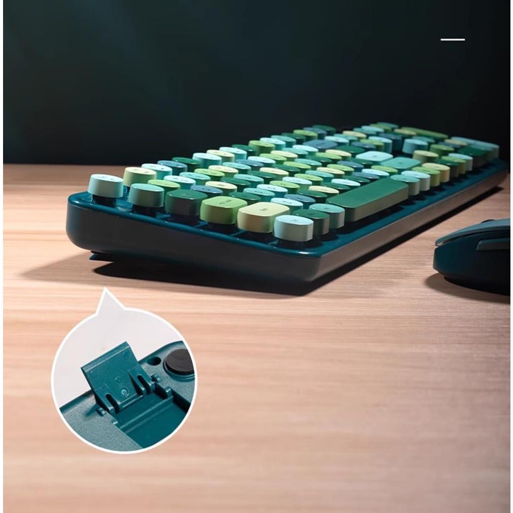 Combo Teclado y Ratón Inalámbrico TZBBL 104 Teclas Verde-A