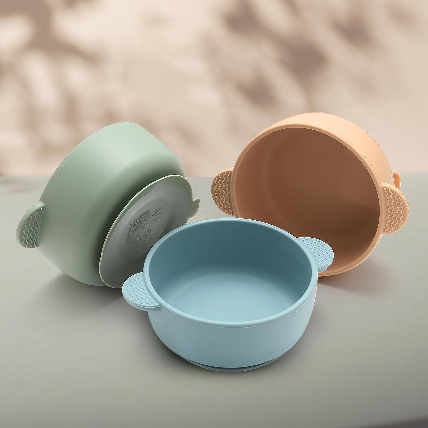 Tazones de Silicona para Bebés Eascrozn, 3 Piezas, 380ml