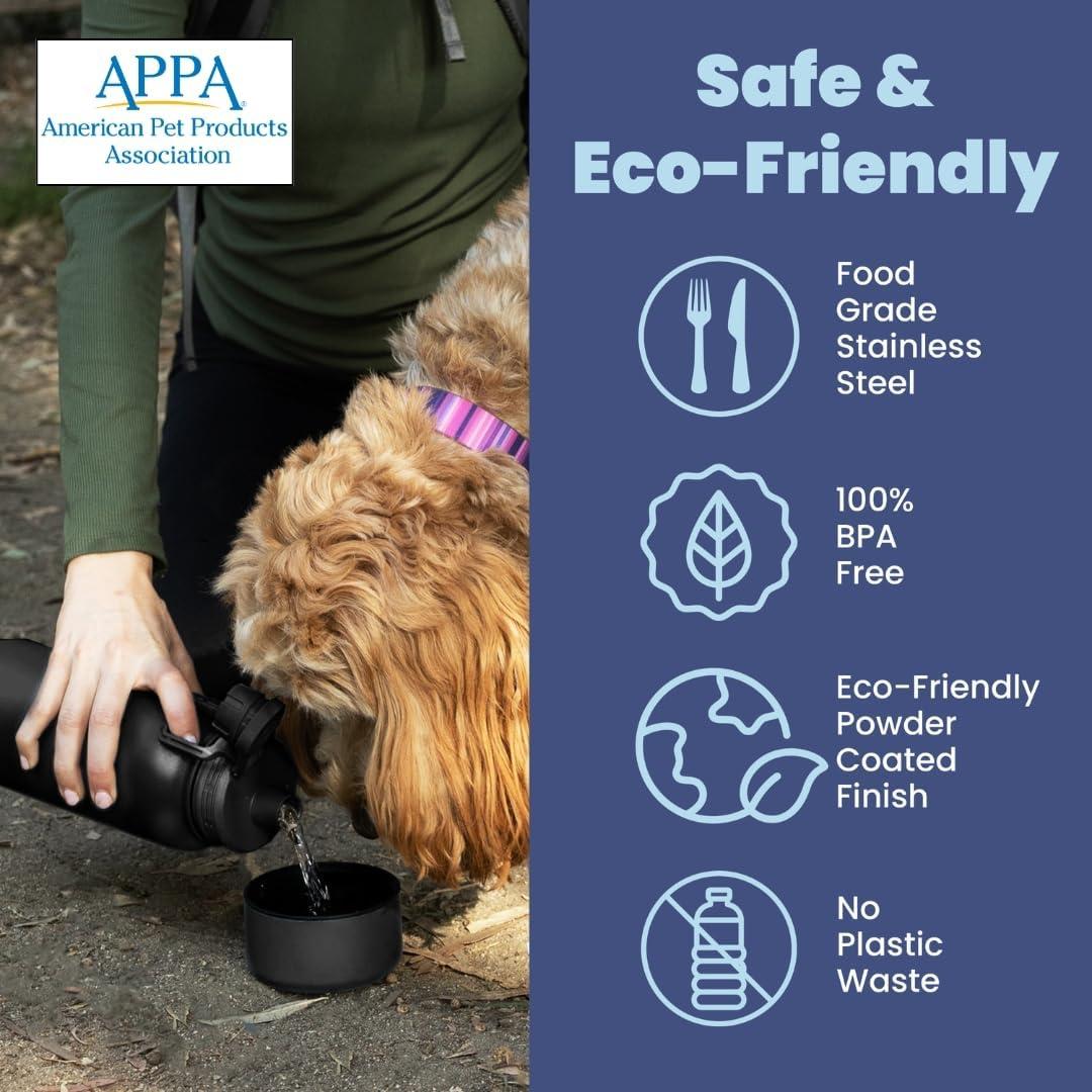 Botella de Agua Acero Inoxidable 32 oz Papá Perro - Tazón 8 oz