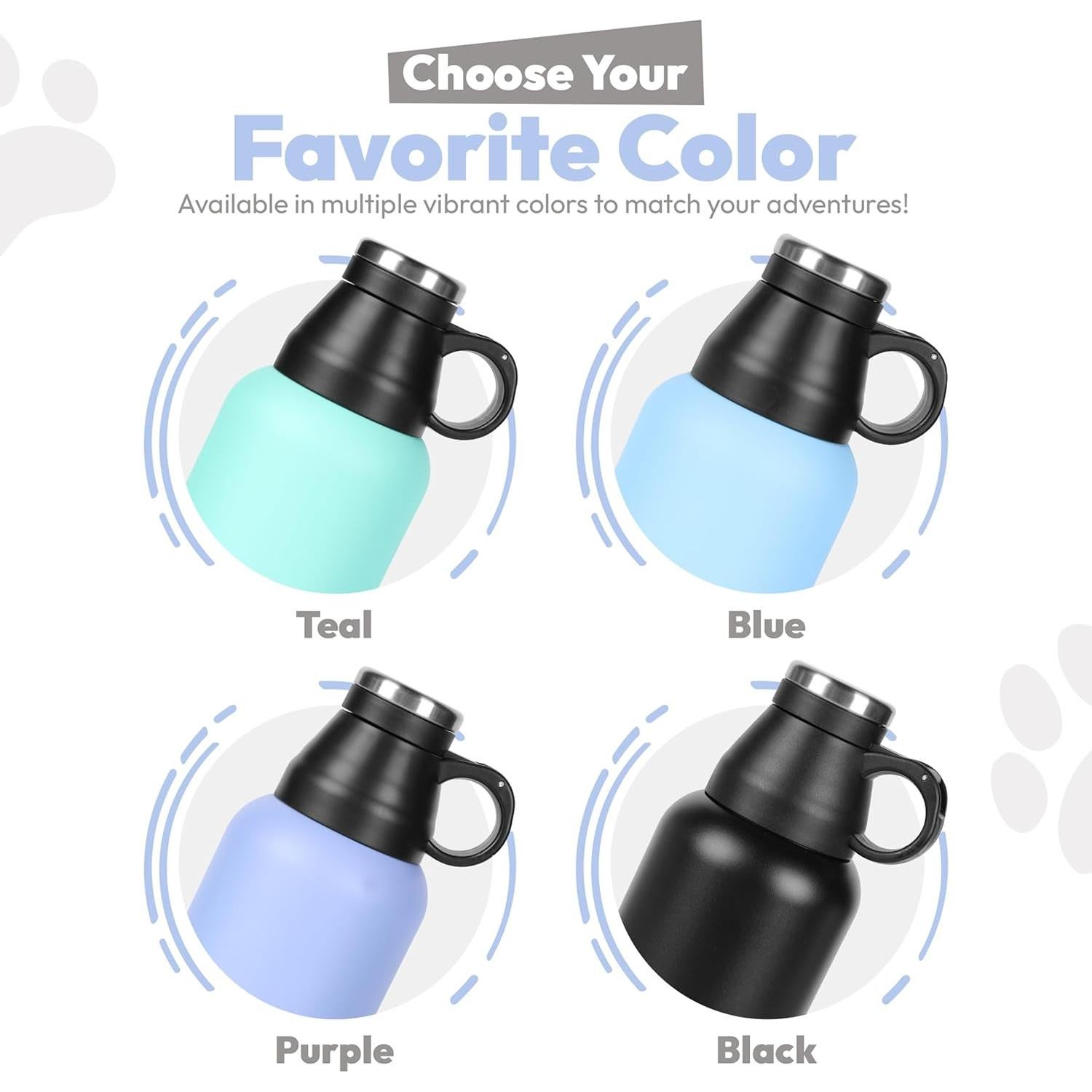 Botella de Agua Aislada WRTZ 32oz Acero Inoxidable Negro