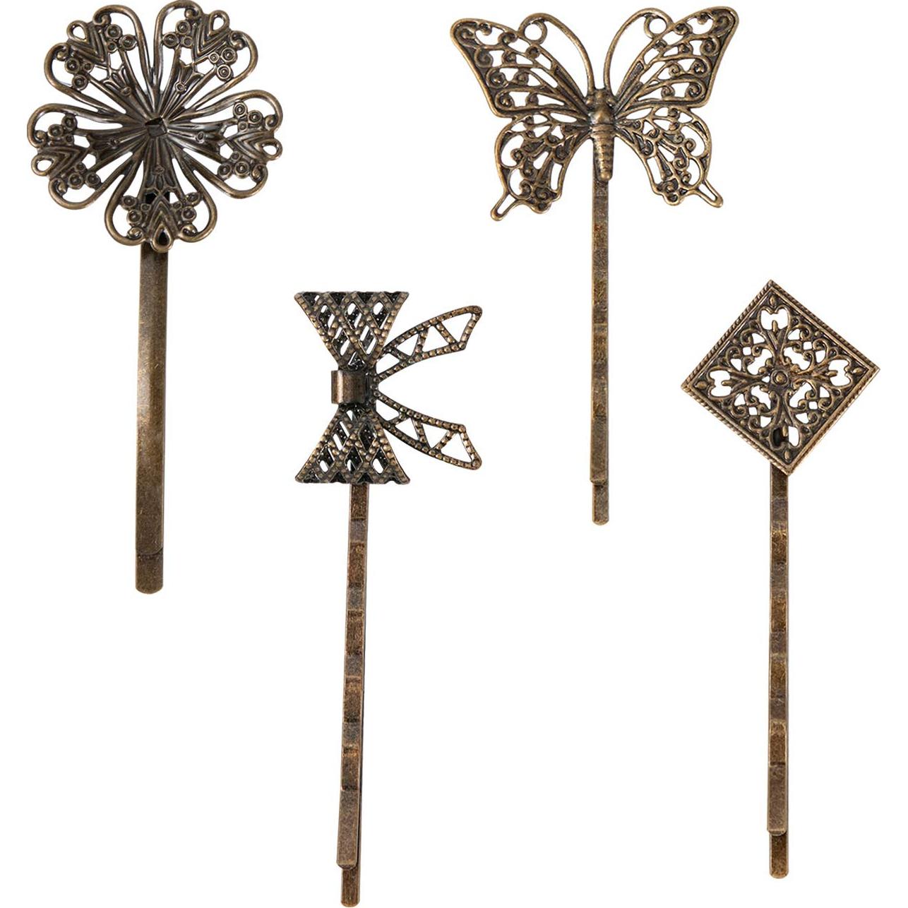 Horquillas Decorativas Vintage 24 Piezas Marrón Retro Globalsupplier