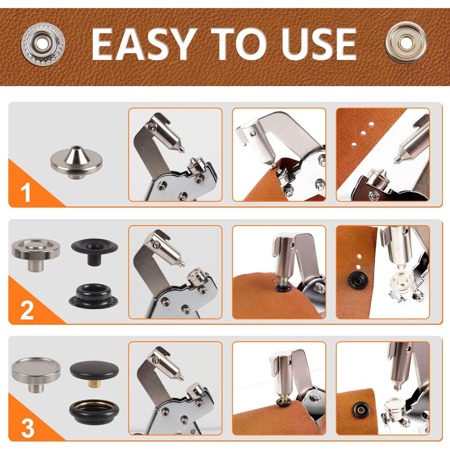 Kit de Instalación de Botones a Presión ZAPSIFOU 160 Piezas