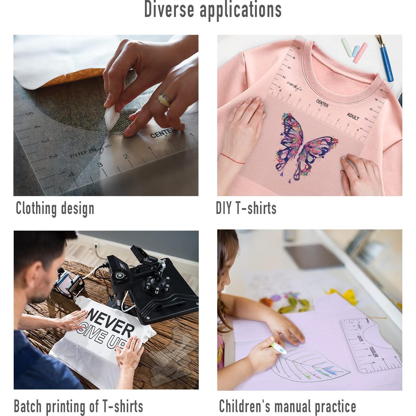 Regla de Alineación para Camisetas FINFIN - 7 Piezas PVC