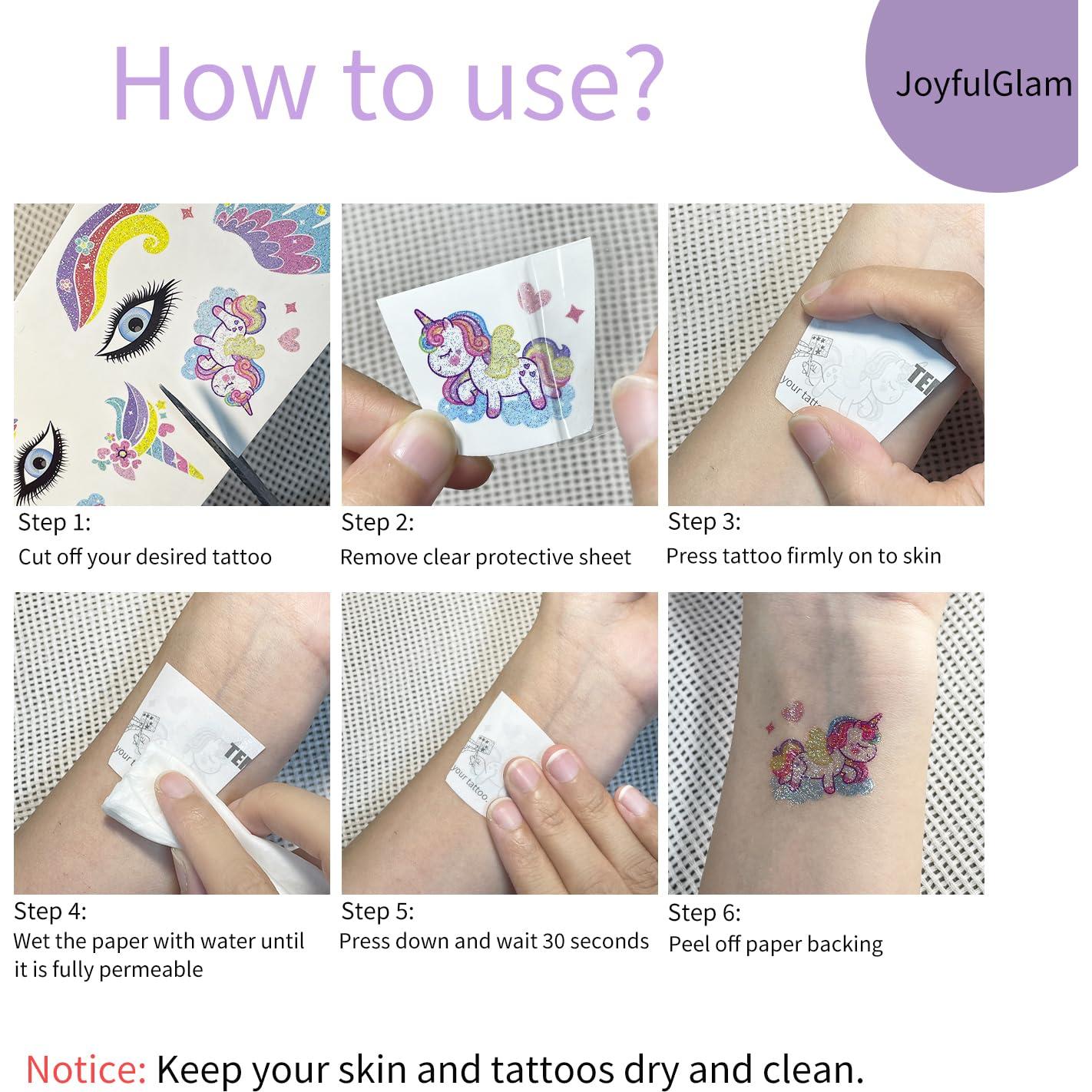 Tatuajes Faciales Brillantes JoyfulGlam para Niños - Animales