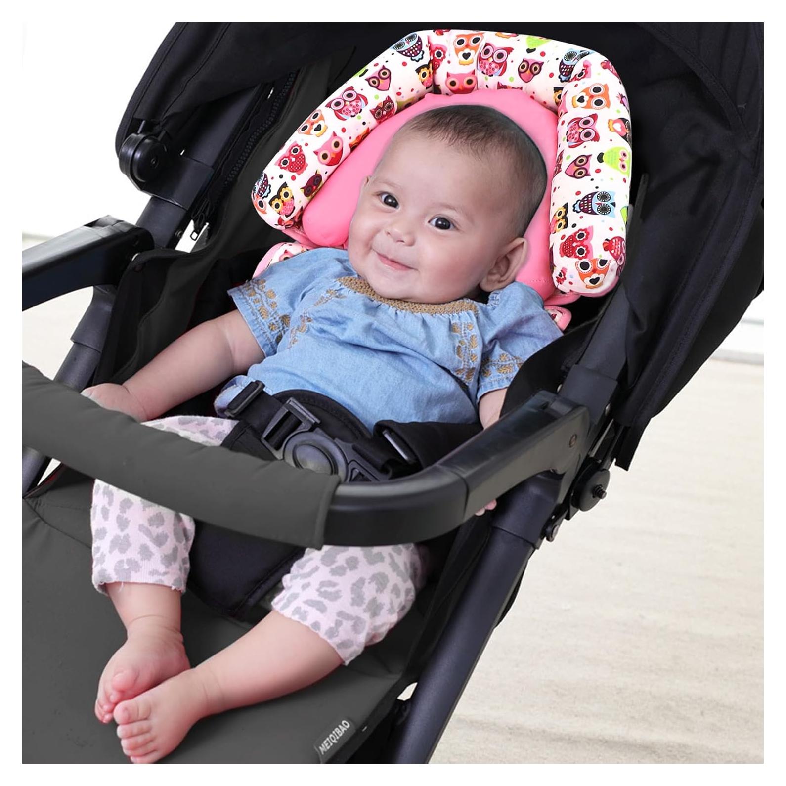 KAKIBLIN Soporte para Cabeza de Bebé Rosa para Asiento de Auto