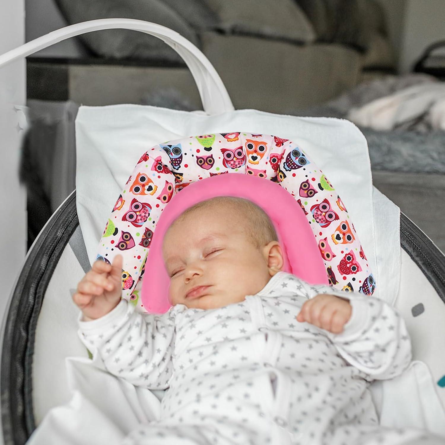 KAKIBLIN Soporte para Cabeza de Bebé Rosa para Asiento de Auto