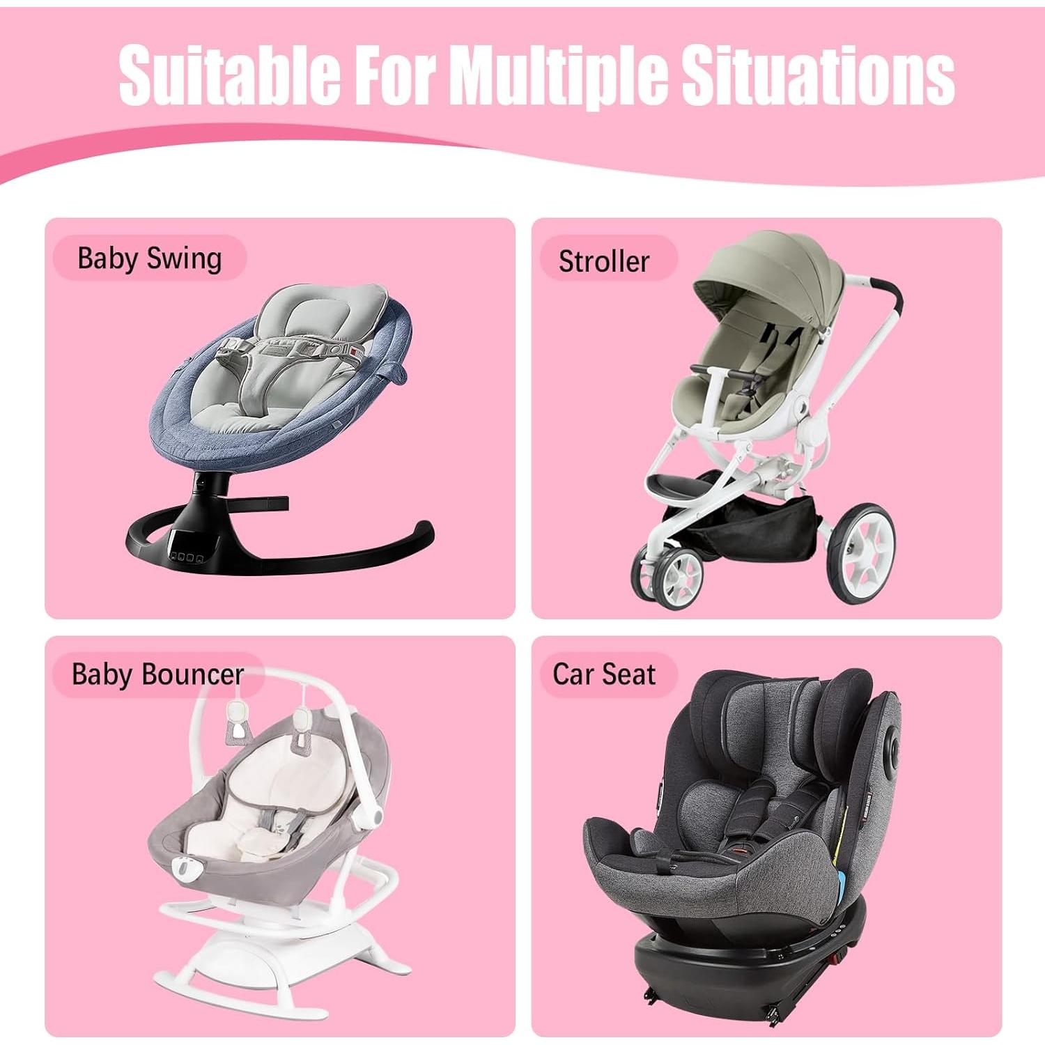 KAKIBLIN Soporte para Cabeza de Bebé Rosa para Asiento de Auto