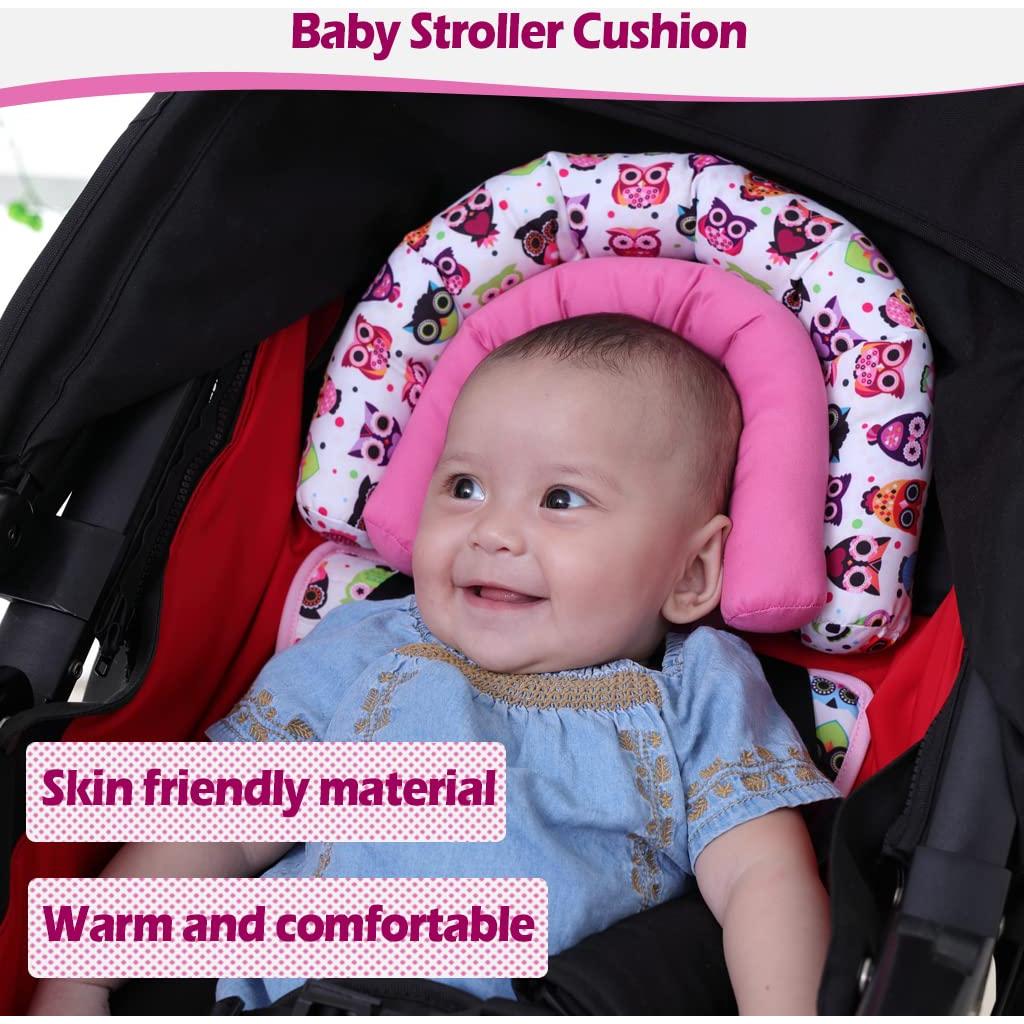 KAKIBLIN Soporte para Cabeza de Bebé Rosa para Asiento de Auto