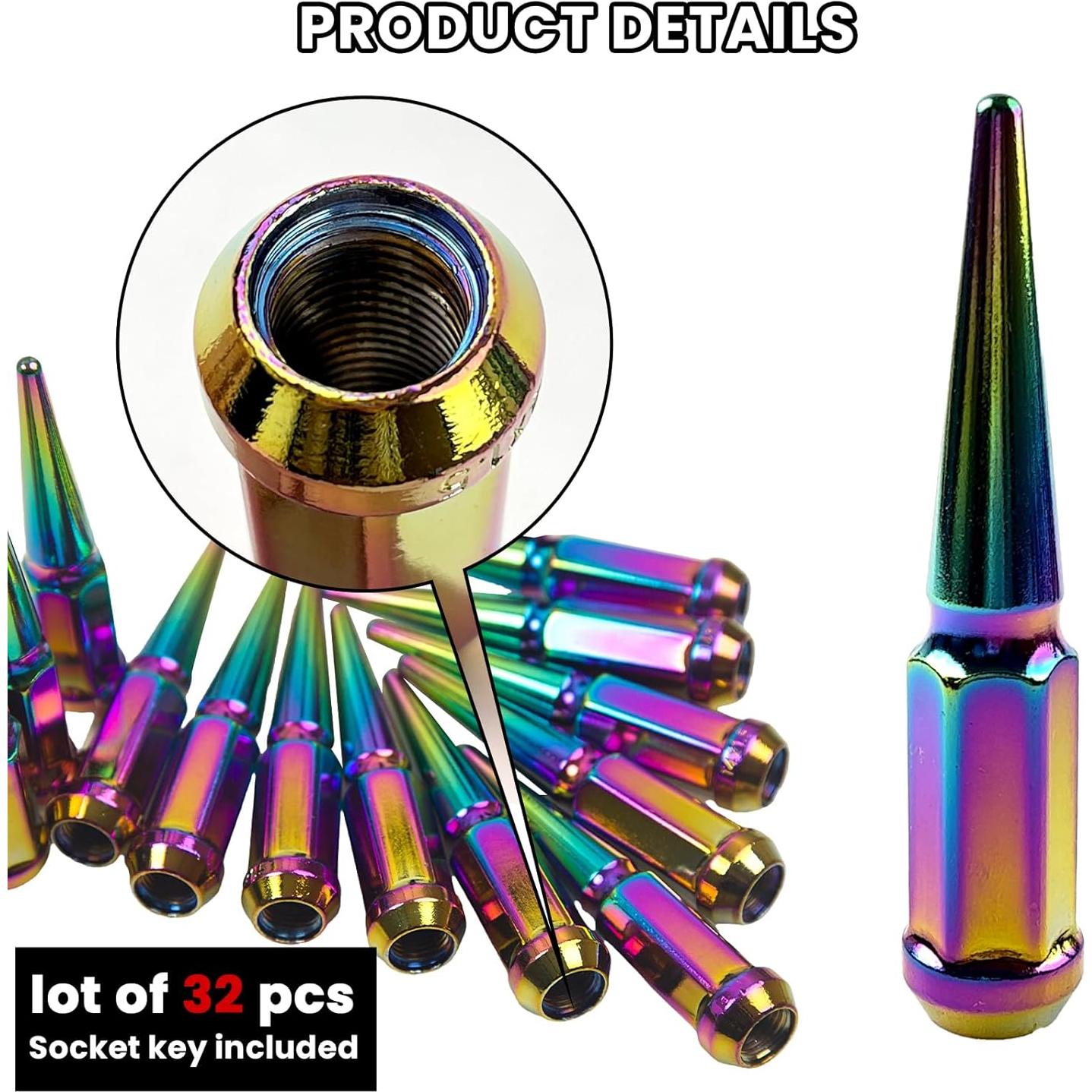 Tuercas de Rueda M14x1.5 Neo Chrome 32Pcs para Silverado