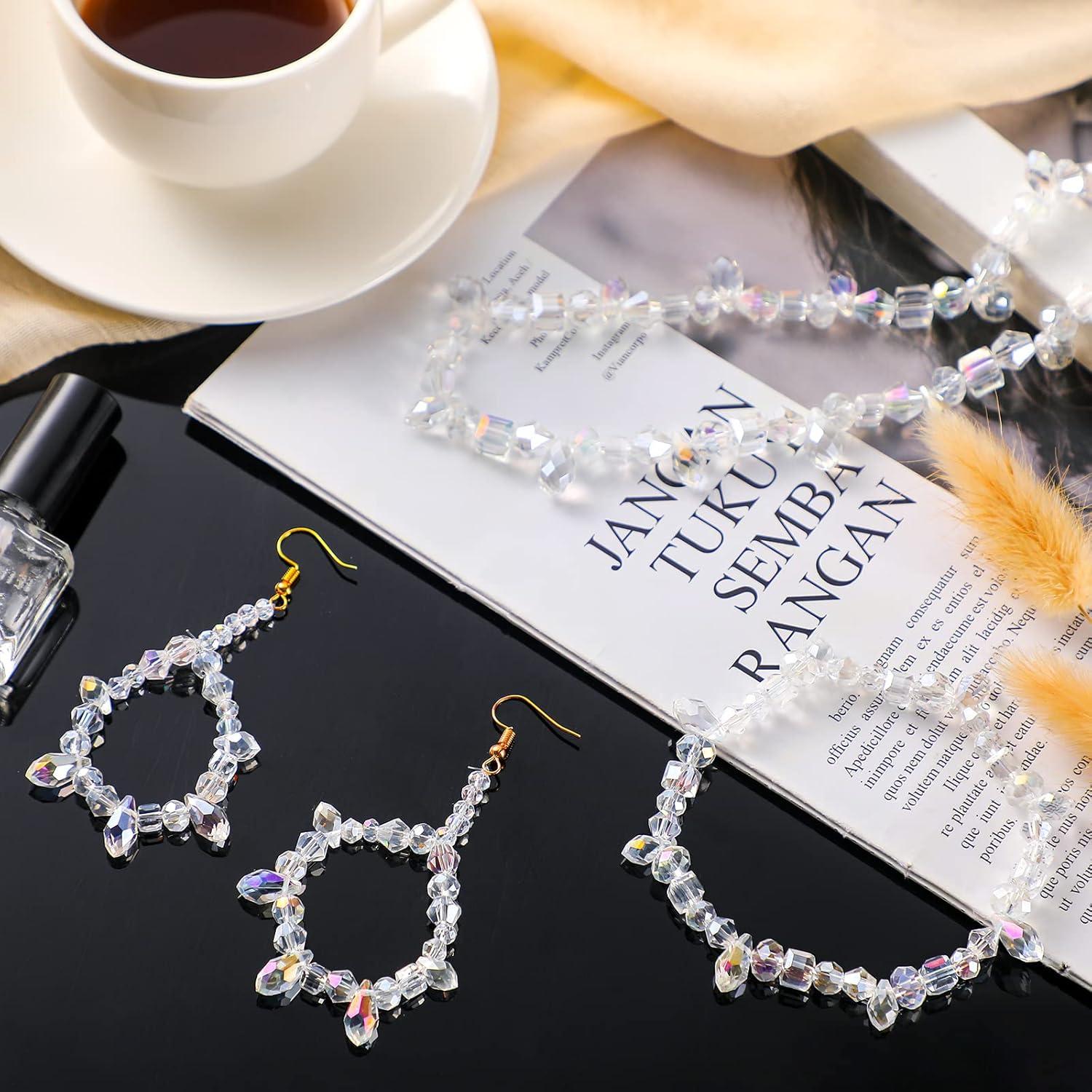 Kigeli 1280 Piezas Perlas de Vidrio Color AB para Manualidades