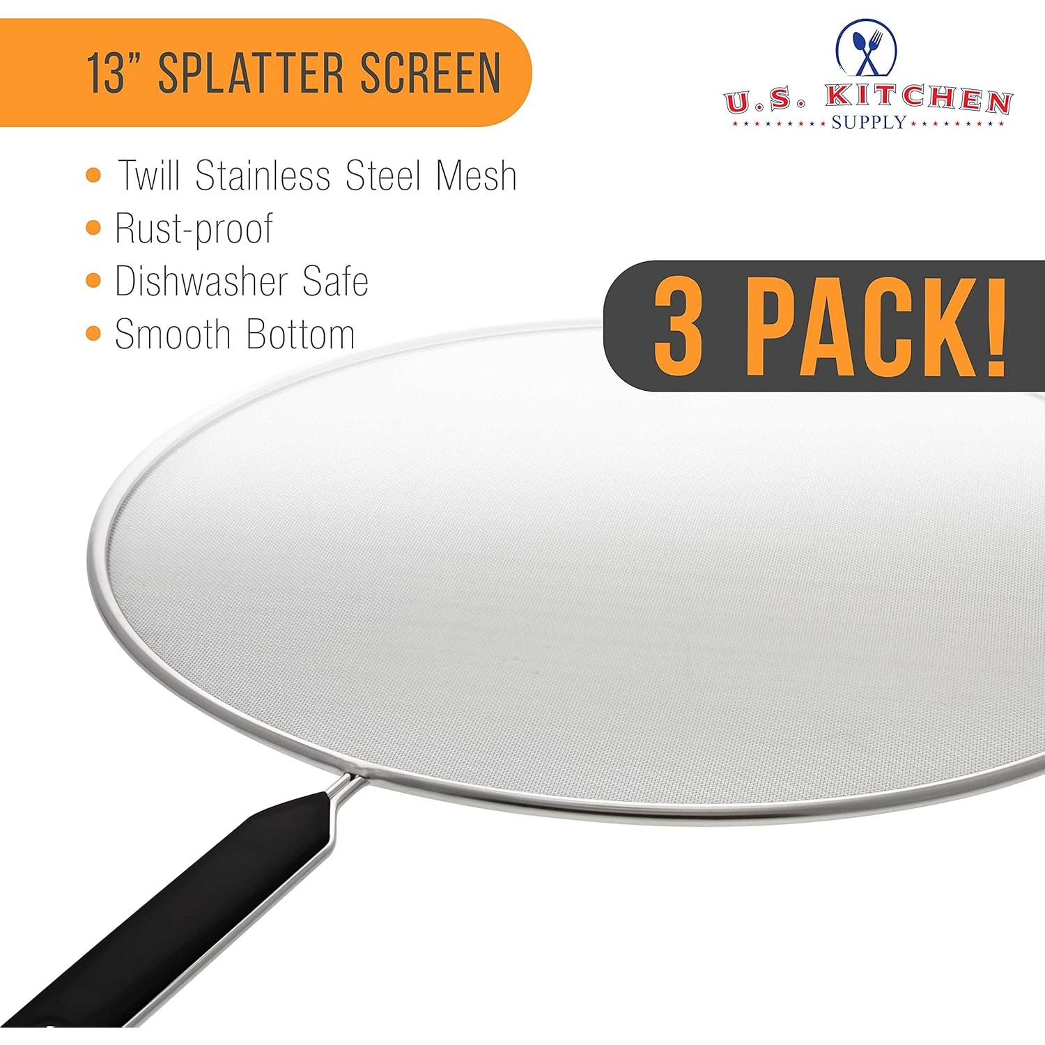 Juego de 3 pantallas antisalpicaduras U.S. Kitchen 33 cm