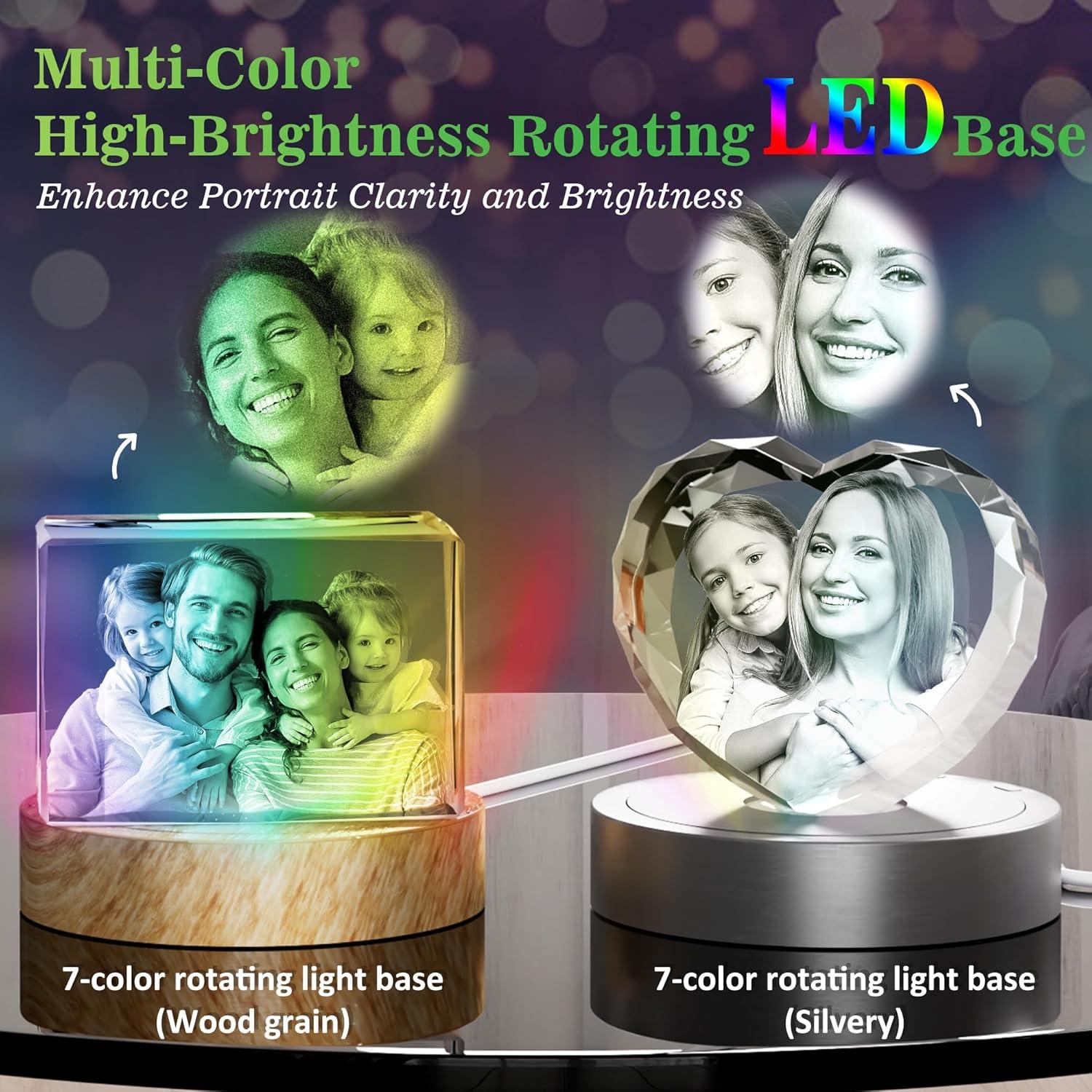 Foto de Cristal 3D Personalizada CLOUDAO Corazón 8.4x8.9cm