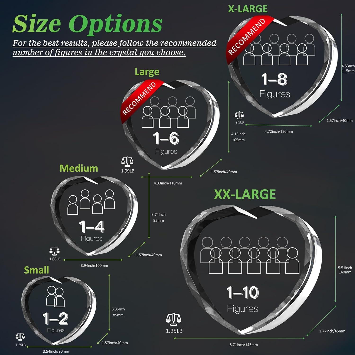 Foto de Cristal 3D Personalizada CLOUDAO Corazón 8.4x8.9cm