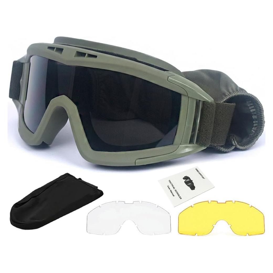 Gafas Tácticas Antivaho ONECUPPTOP con 3 Lentes Intercambiables