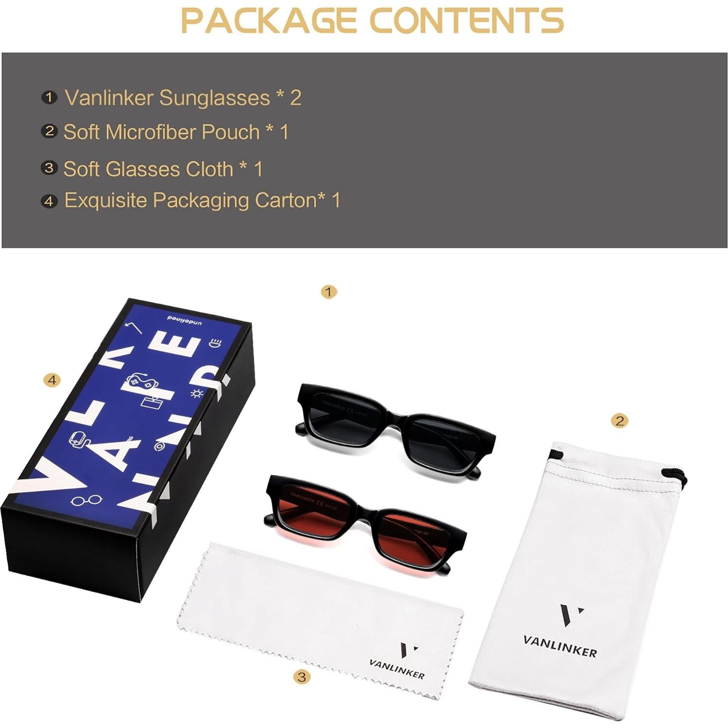 Gafas de Sol Retro Vintage VANLINKER UV400 Estilo Gato