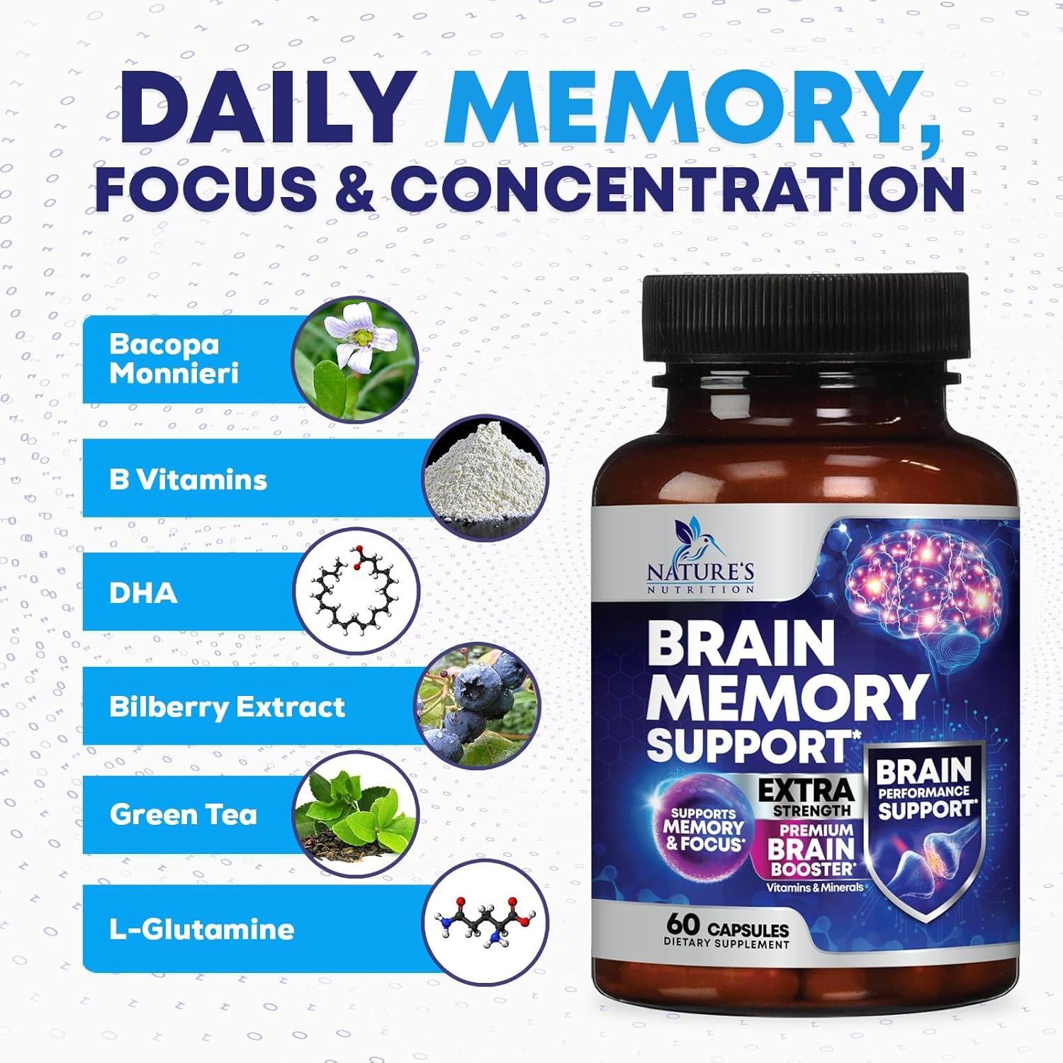 Suplemento Cerebral Nature's Nutrition 60 Cápsulas B6 B12