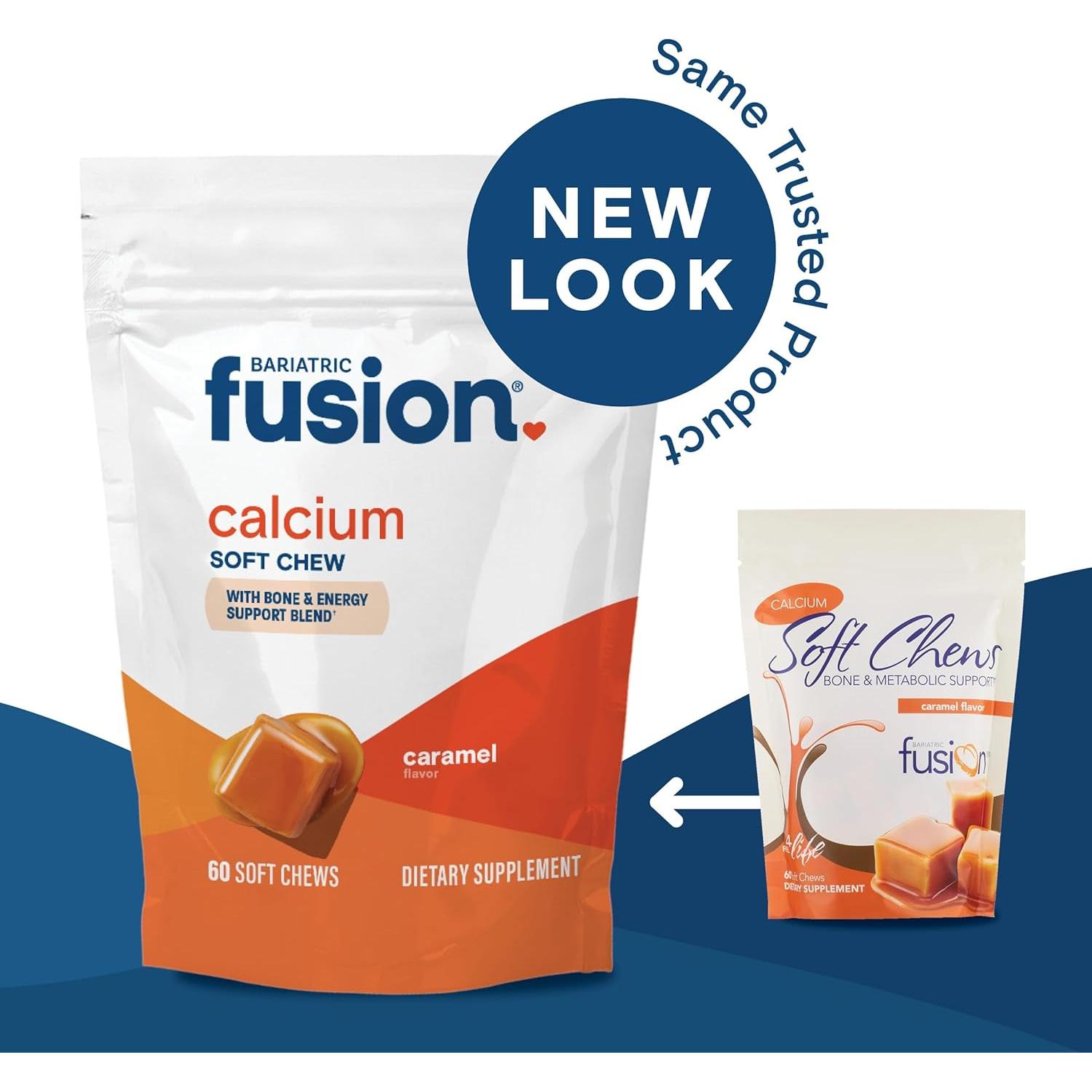 Masticables de Calcio Bariátrico Bariatric Fusion 500mg Caramelo 60 Unidades