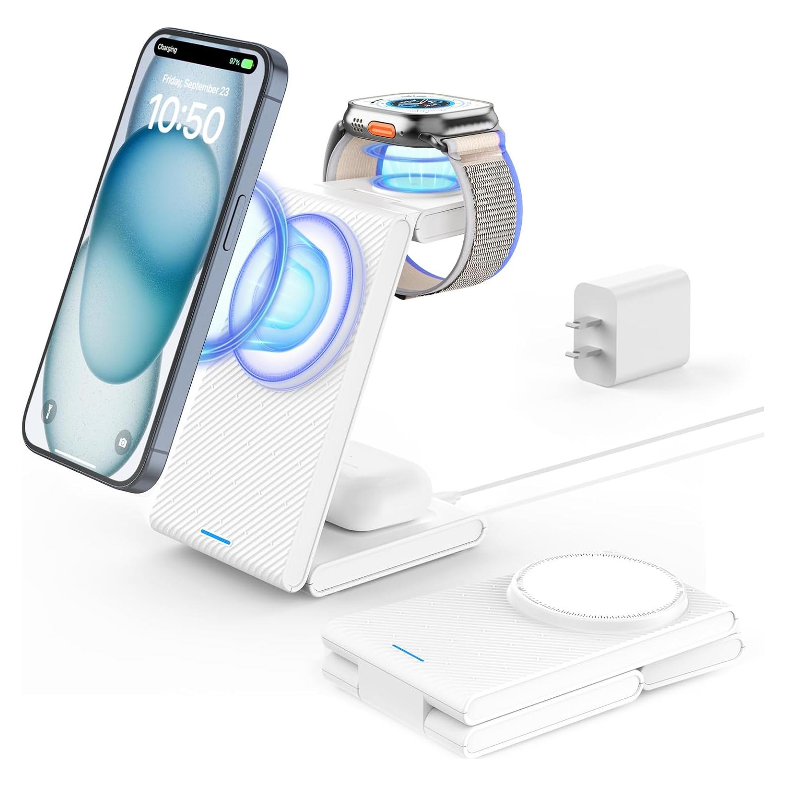 Estación de Carga Inalámbrica 3 en 1 CIYOYO para iPhone y Apple Watch