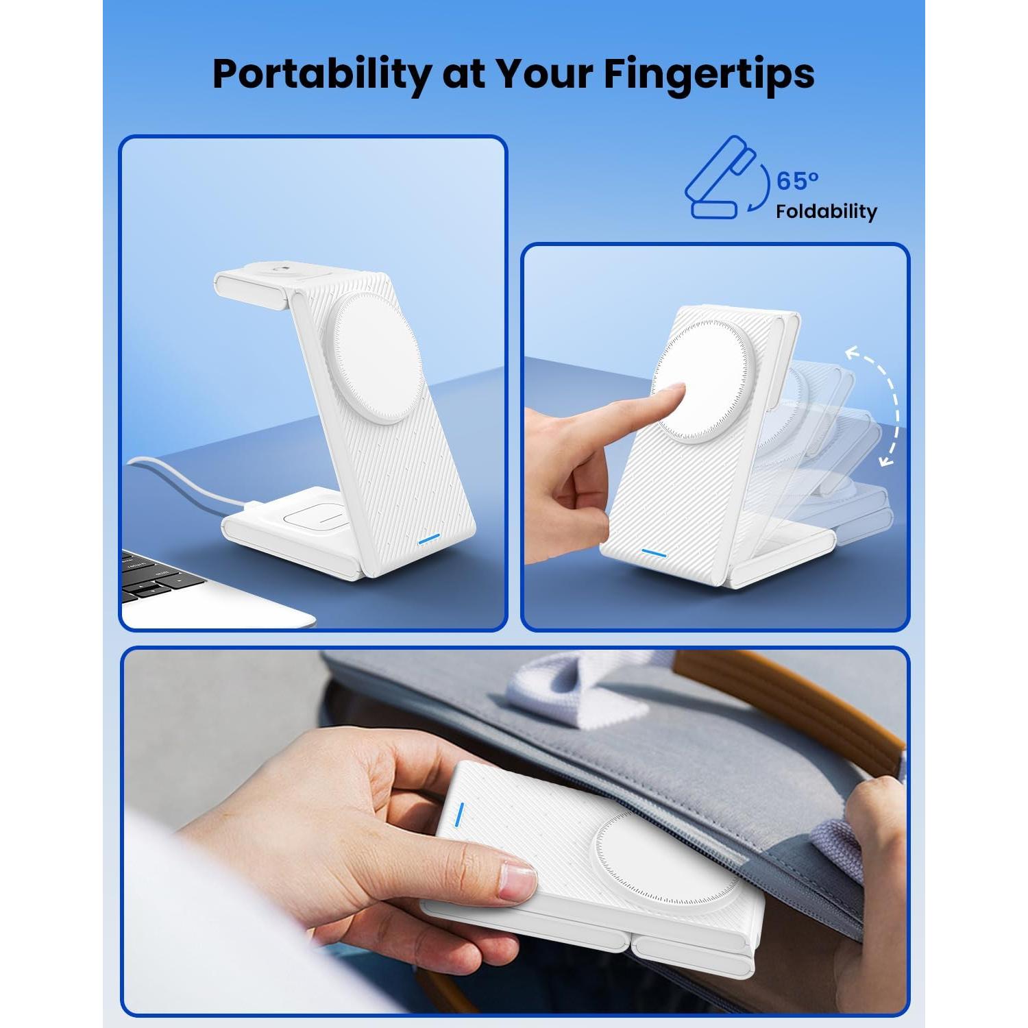 Estación de Carga Inalámbrica 3 en 1 CIYOYO para iPhone y Apple Watch