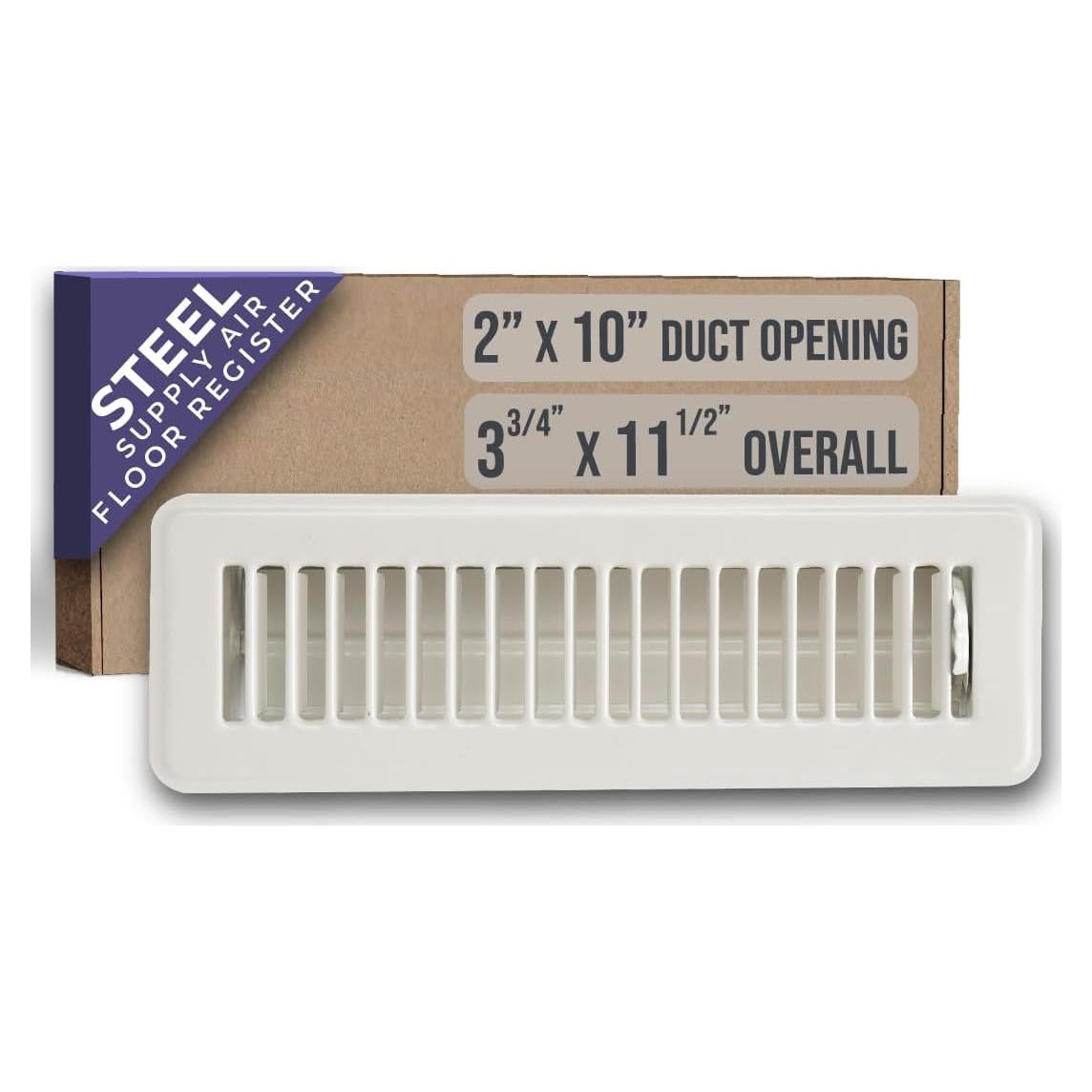 Registro de Piso Handua 2x10 Louvered Acero Blanco Roto