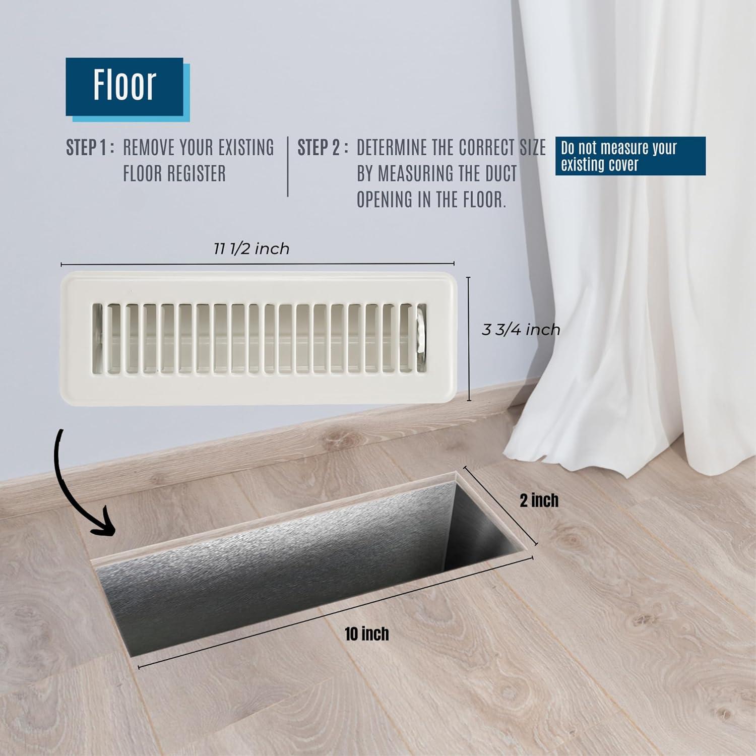 Registro de Piso Handua 2x10 Louvered Acero Blanco Roto