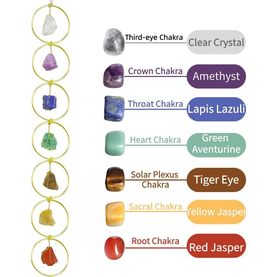 Adornos Colgantes de Cristal Natural 7 Chakras Feng Shui