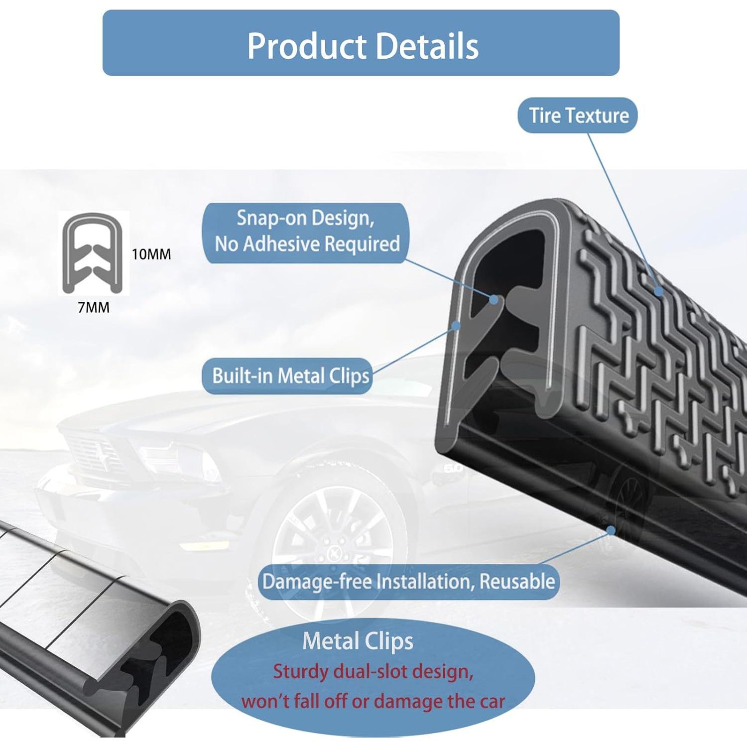 Protector de Bordes de Puerta de Coche Winfort 5M Negro