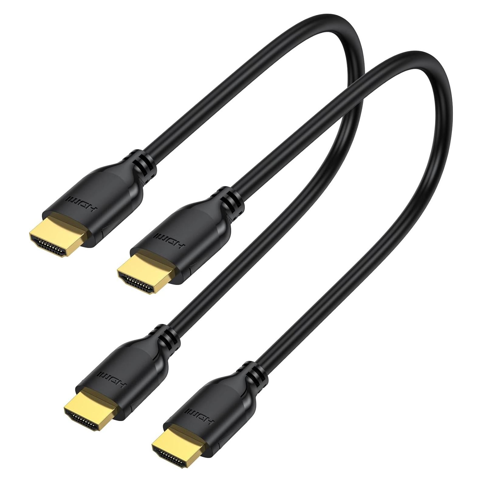 Cable HDMI Corto UVOOI 1 Pie 4K Alta Velocidad 2-Pack