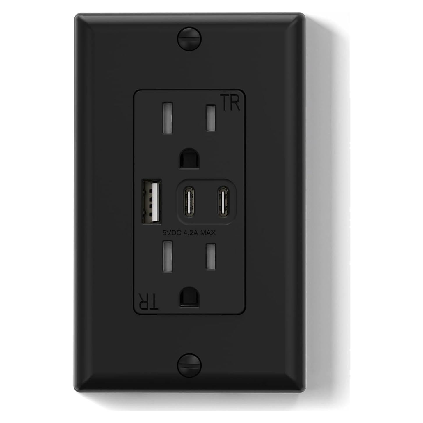 Cargador de Pared ELEGRP 15A con 3 Puertos USB Negro