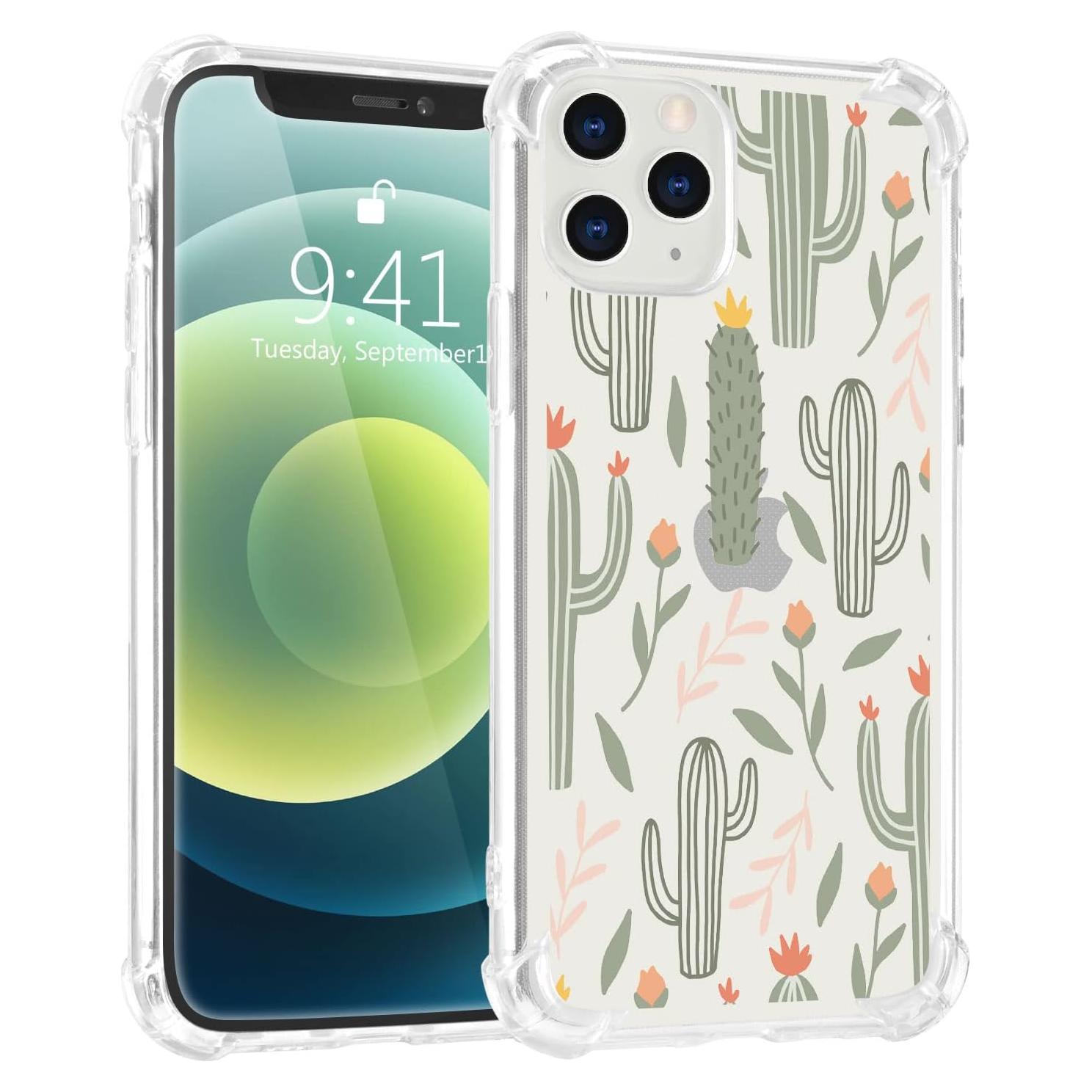 Funda Bumper TPU CCHIYAO para iPhone 11 Cactus Diseño Caricatura