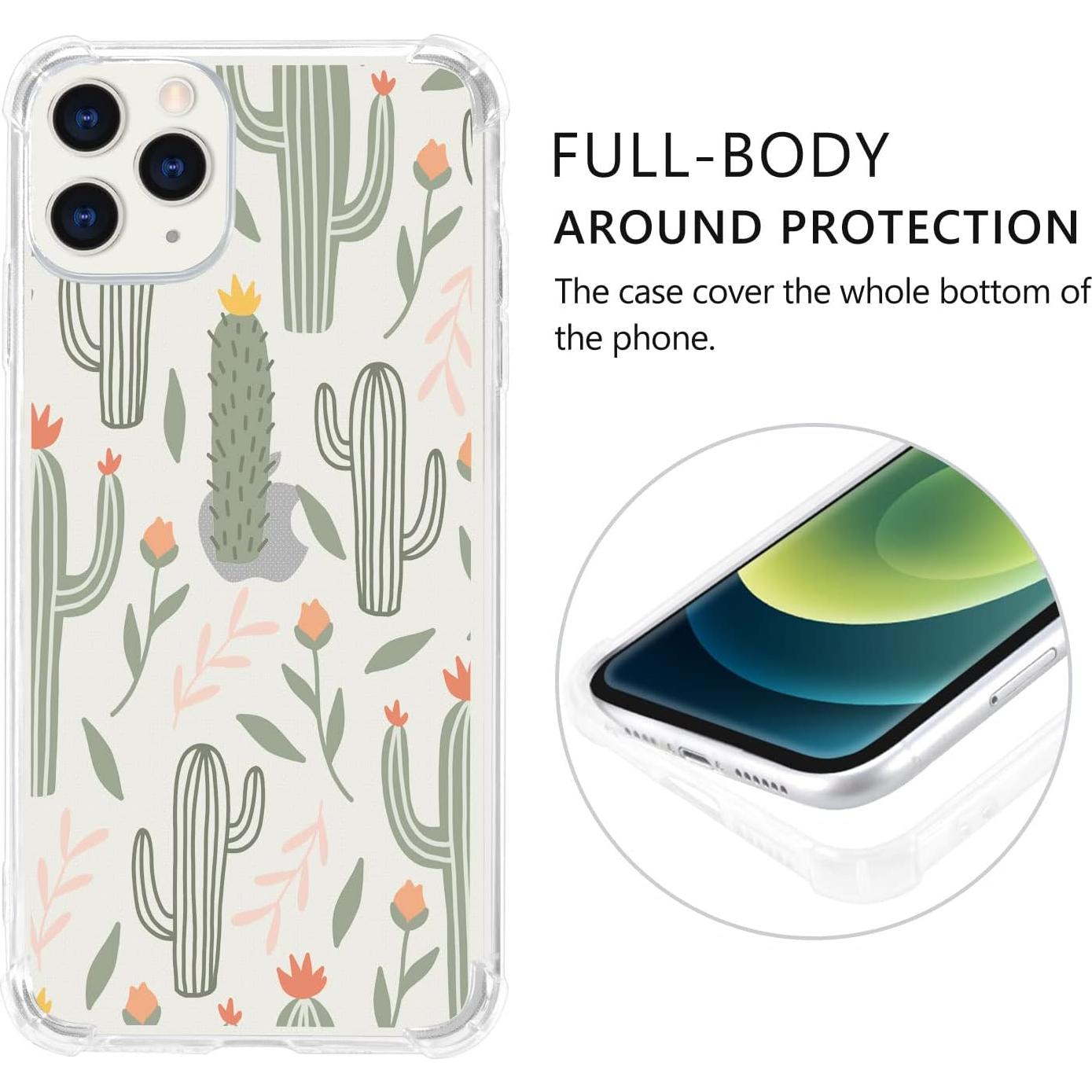 Funda Bumper TPU CCHIYAO para iPhone 11 Cactus Diseño Caricatura
