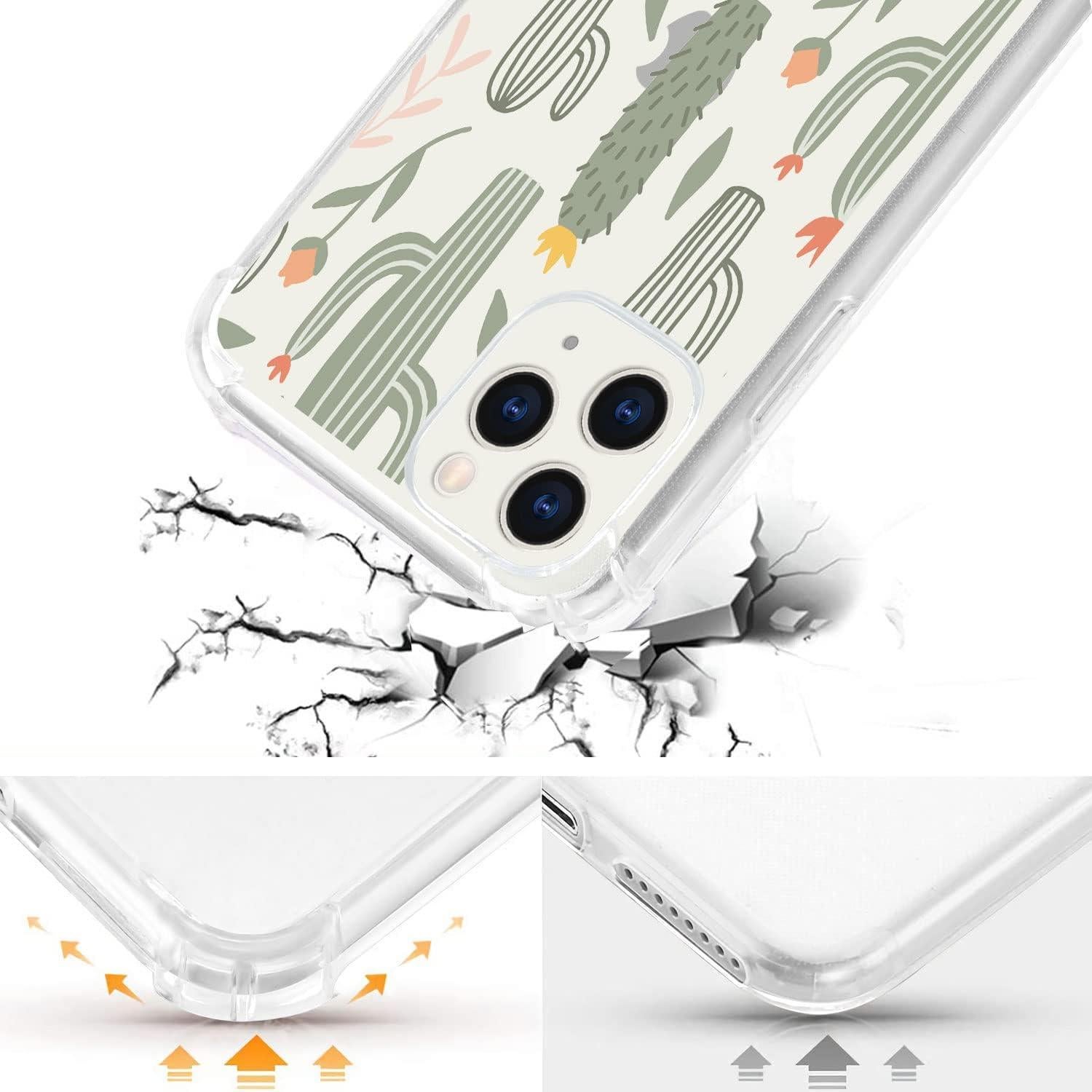 Funda Bumper TPU CCHIYAO para iPhone 11 Cactus Diseño Caricatura