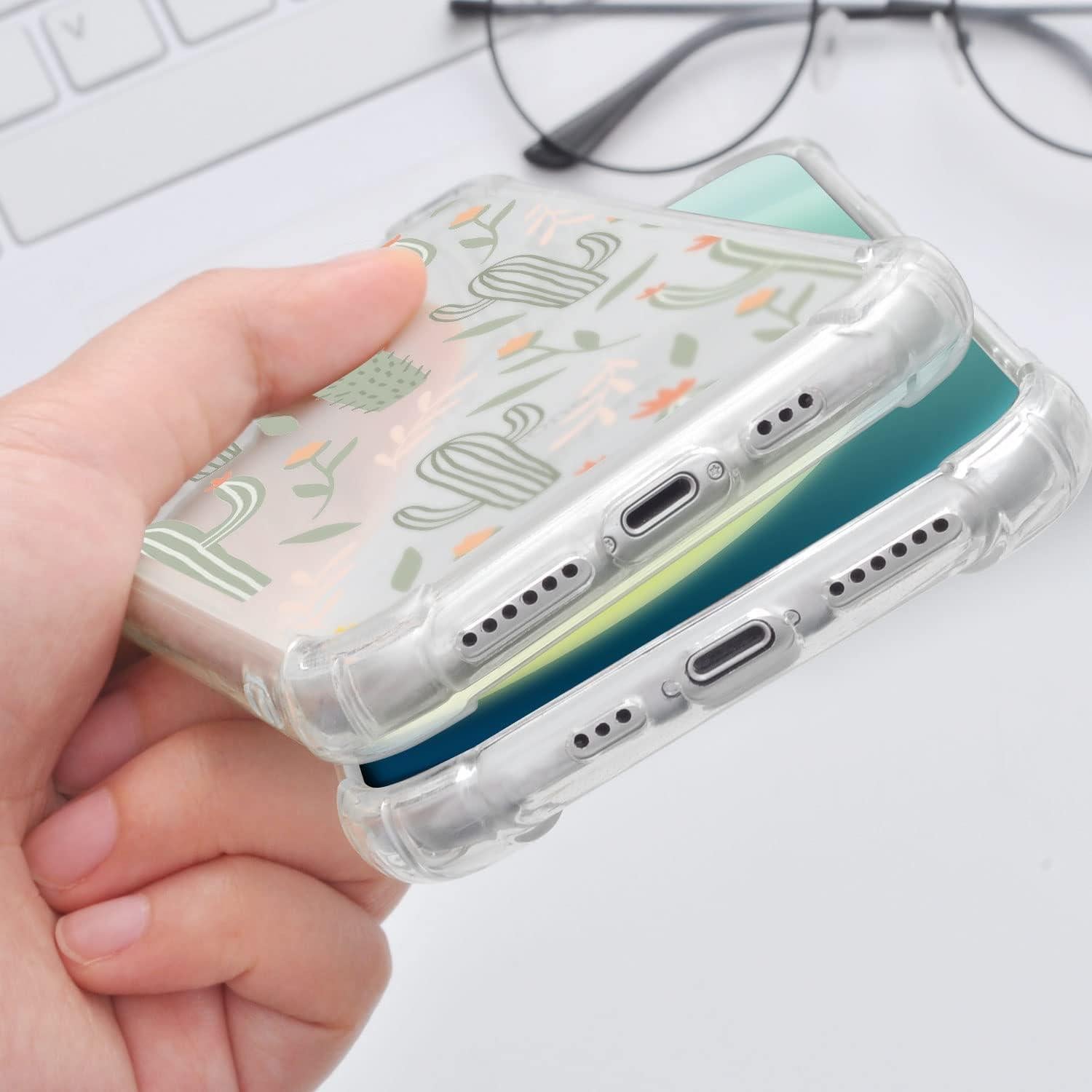 Funda Bumper TPU CCHIYAO para iPhone 11 Cactus Diseño Caricatura