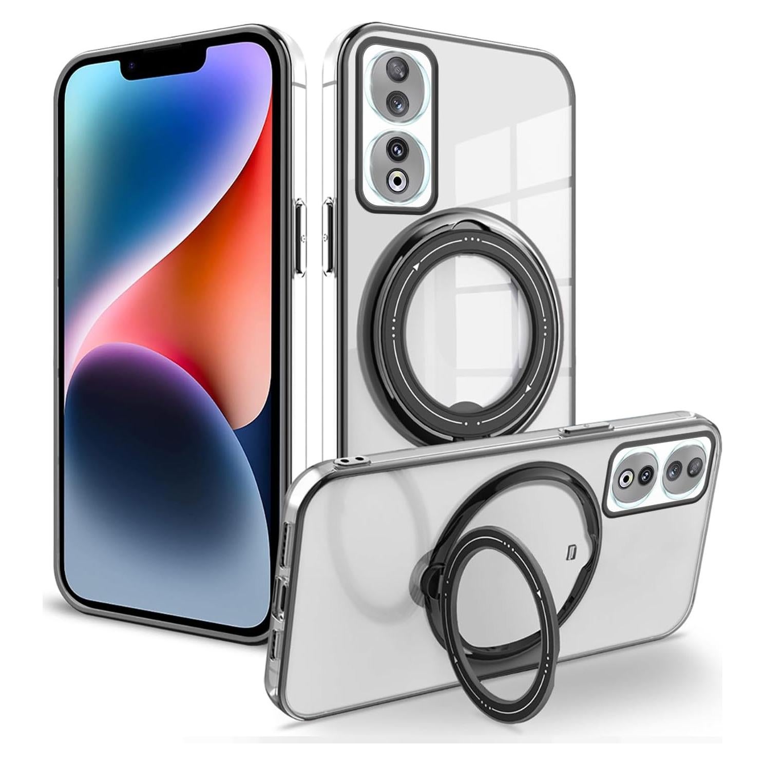 Funda Honor 90 Silicona Transparente con Soporte Magnético