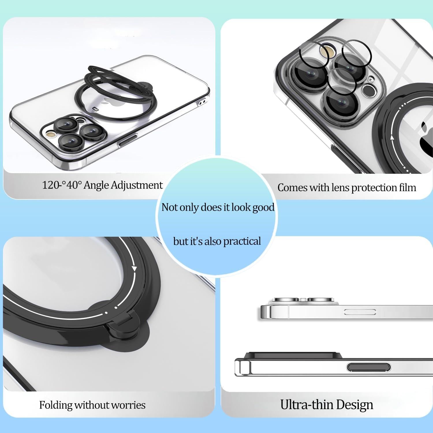 Funda Honor 90 Silicona Transparente con Soporte Magnético