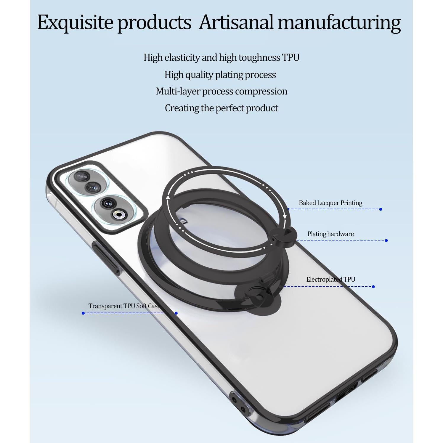 Funda Honor 90 Silicona Transparente con Soporte Magnético