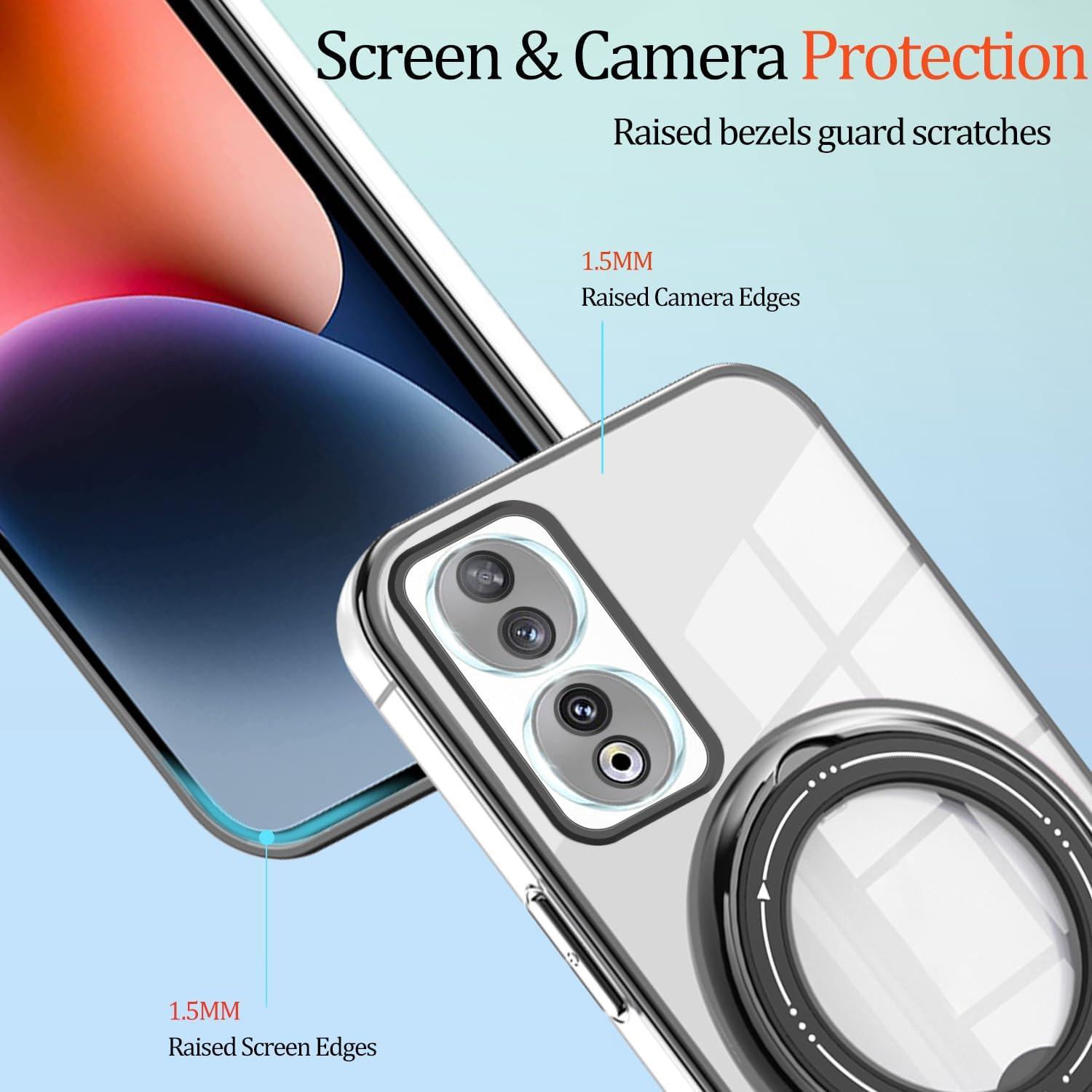 Funda Honor 90 Silicona Transparente con Soporte Magnético