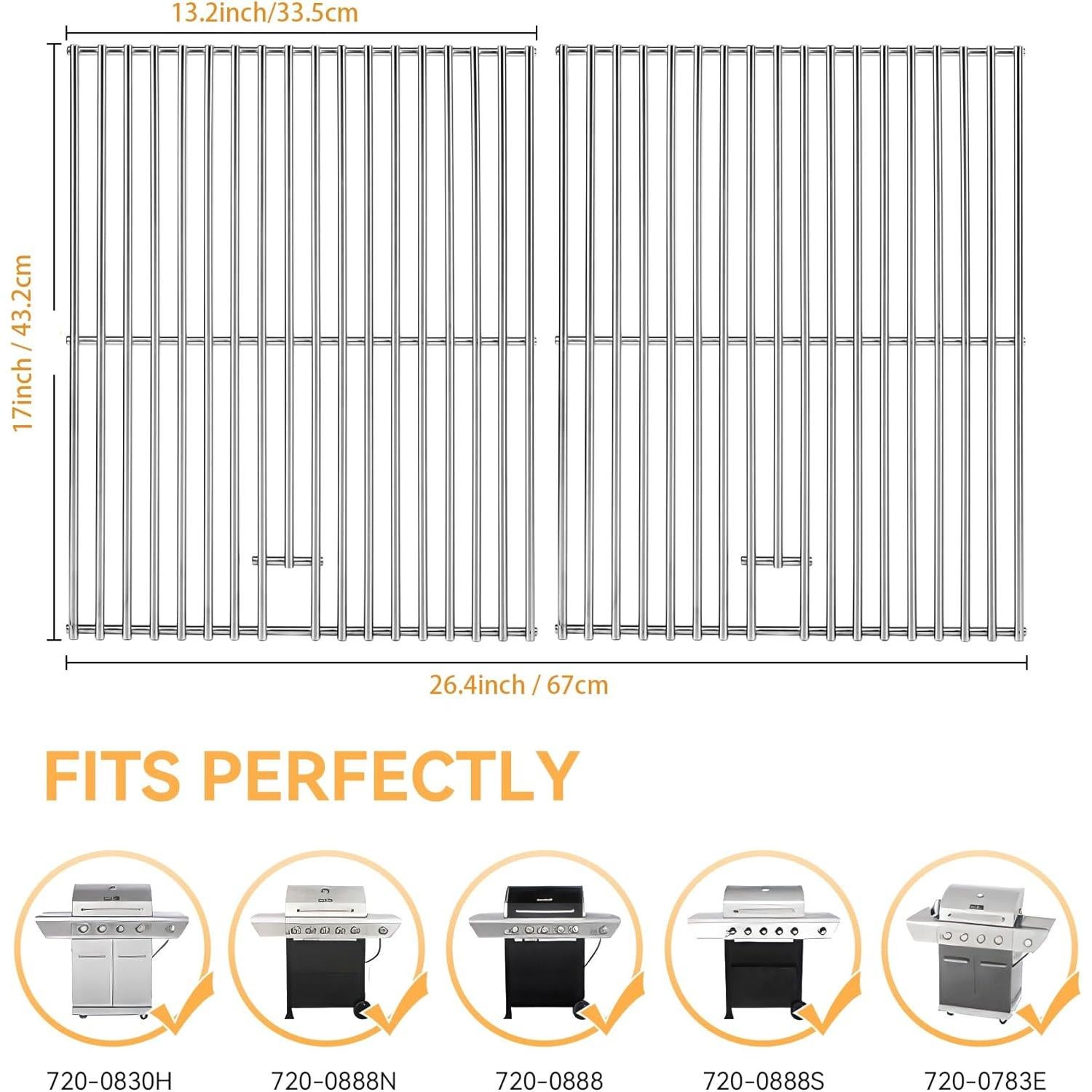 Rejillas de Parrilla FIRXZYMZ 17" Acero Inoxidable 2-Pack