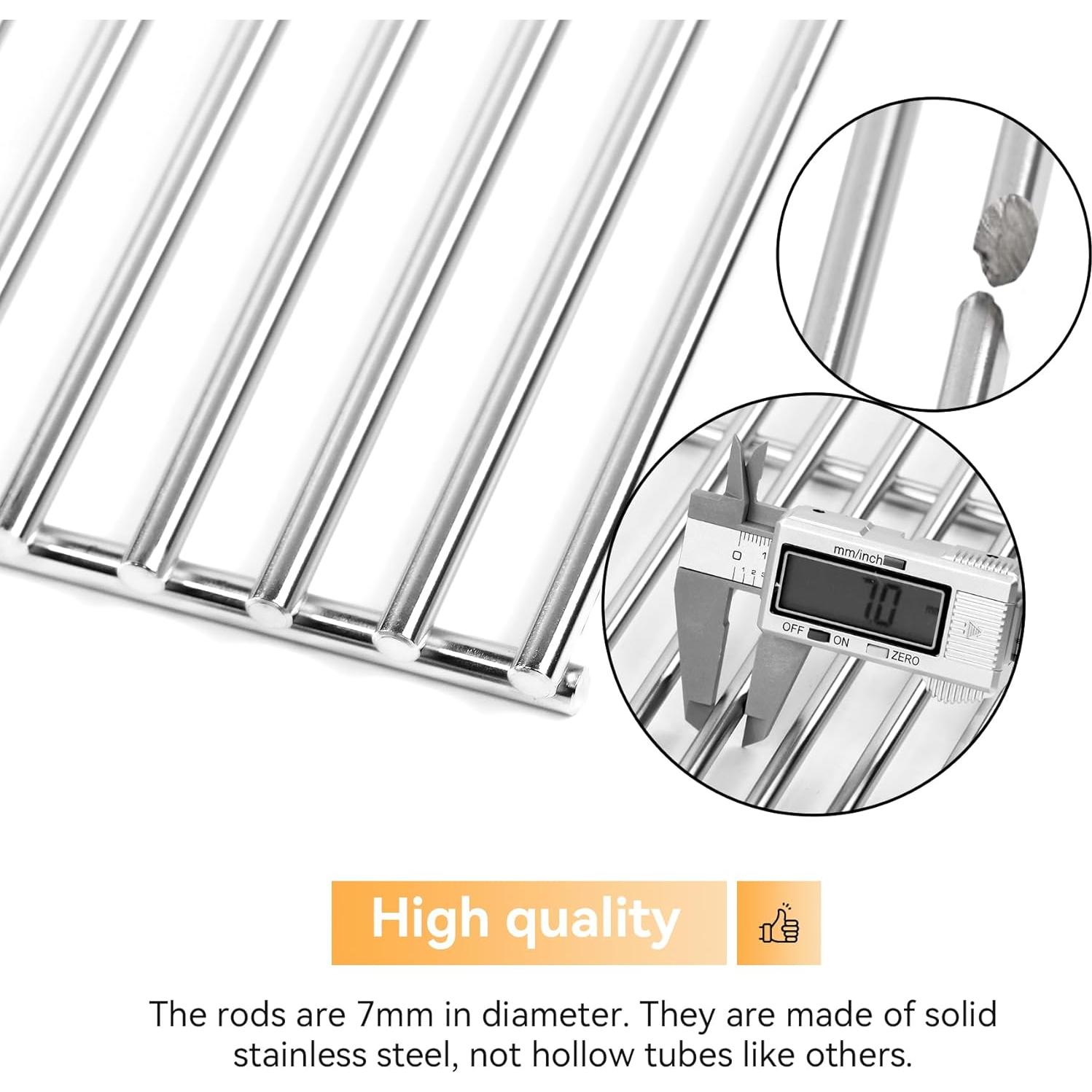 Rejillas de Parrilla FIRXZYMZ 17" Acero Inoxidable 2-Pack