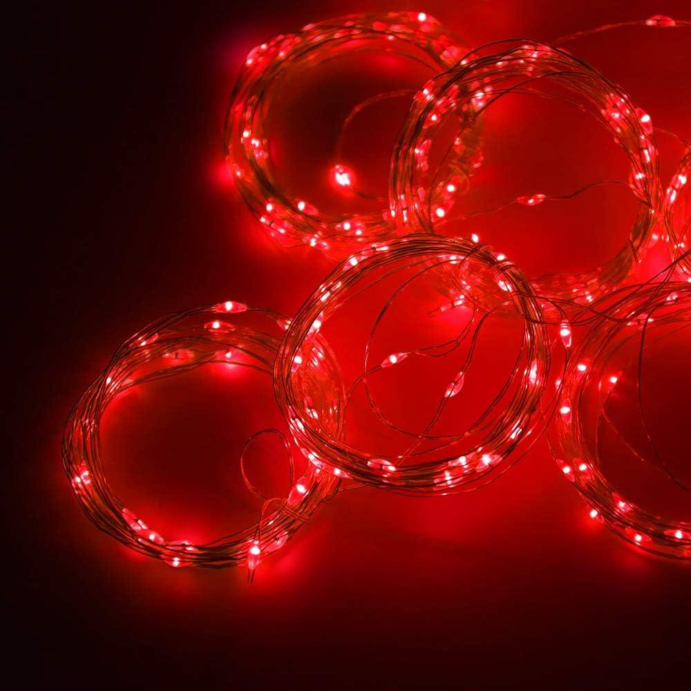 Luces de Cuerda LED Vicila 300 pcs Rojo 3m x 3m Control Remoto
