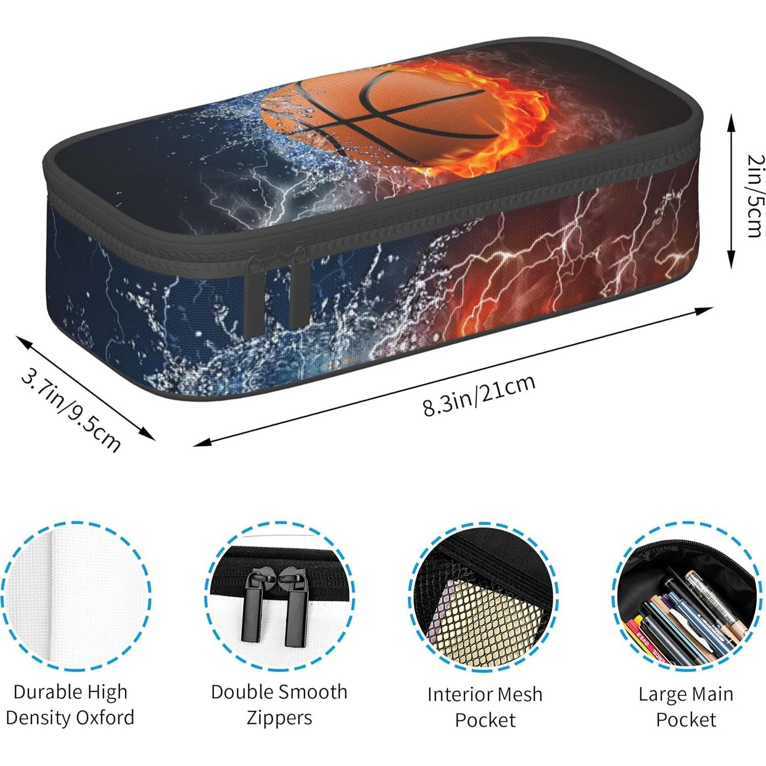 Estuche de Lápices Baloncesto PAUSEBOLL 21.1x9.9cm Negro