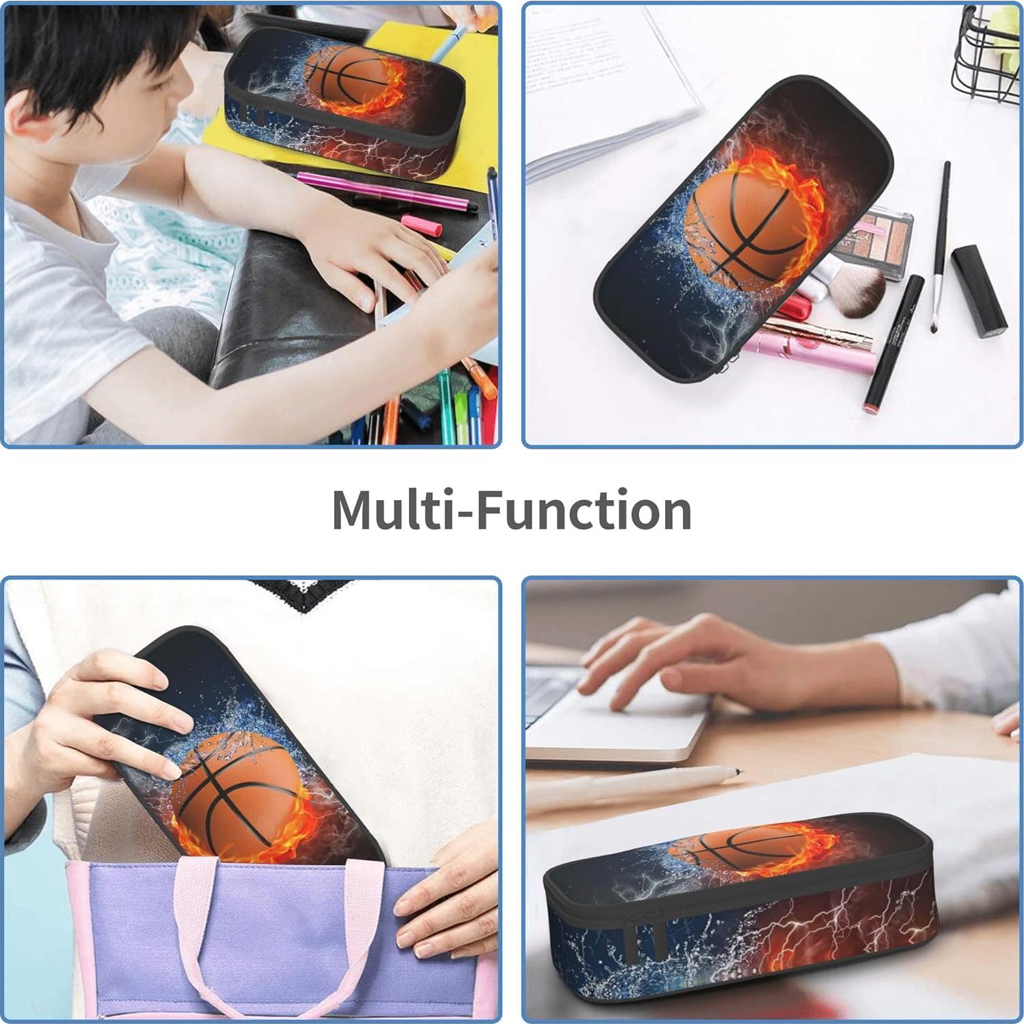 Estuche de Lápices Baloncesto PAUSEBOLL 21.1x9.9cm Negro