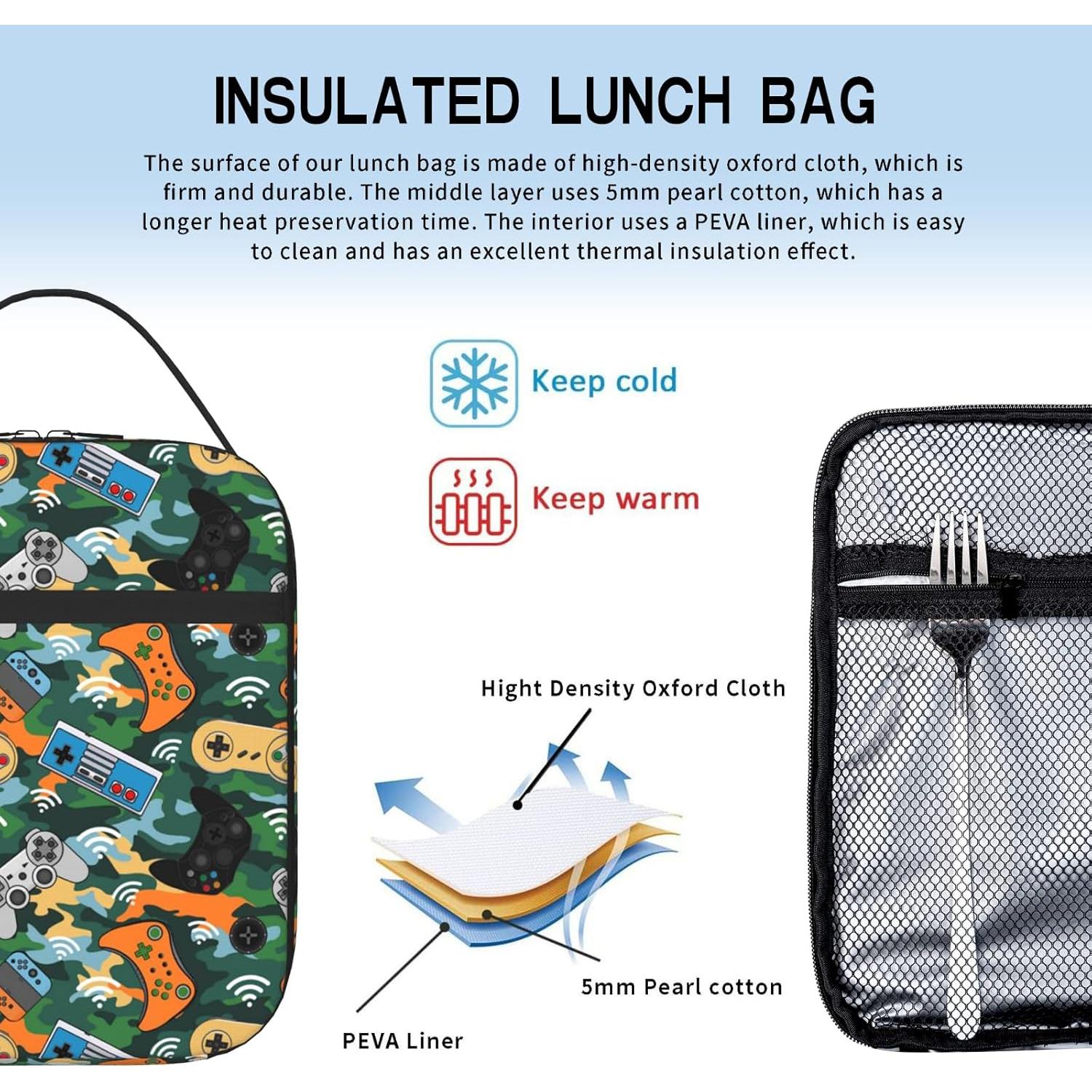 Bolsa de Almuerzo Táctica Mtsouya Aislada para Niños Gaming