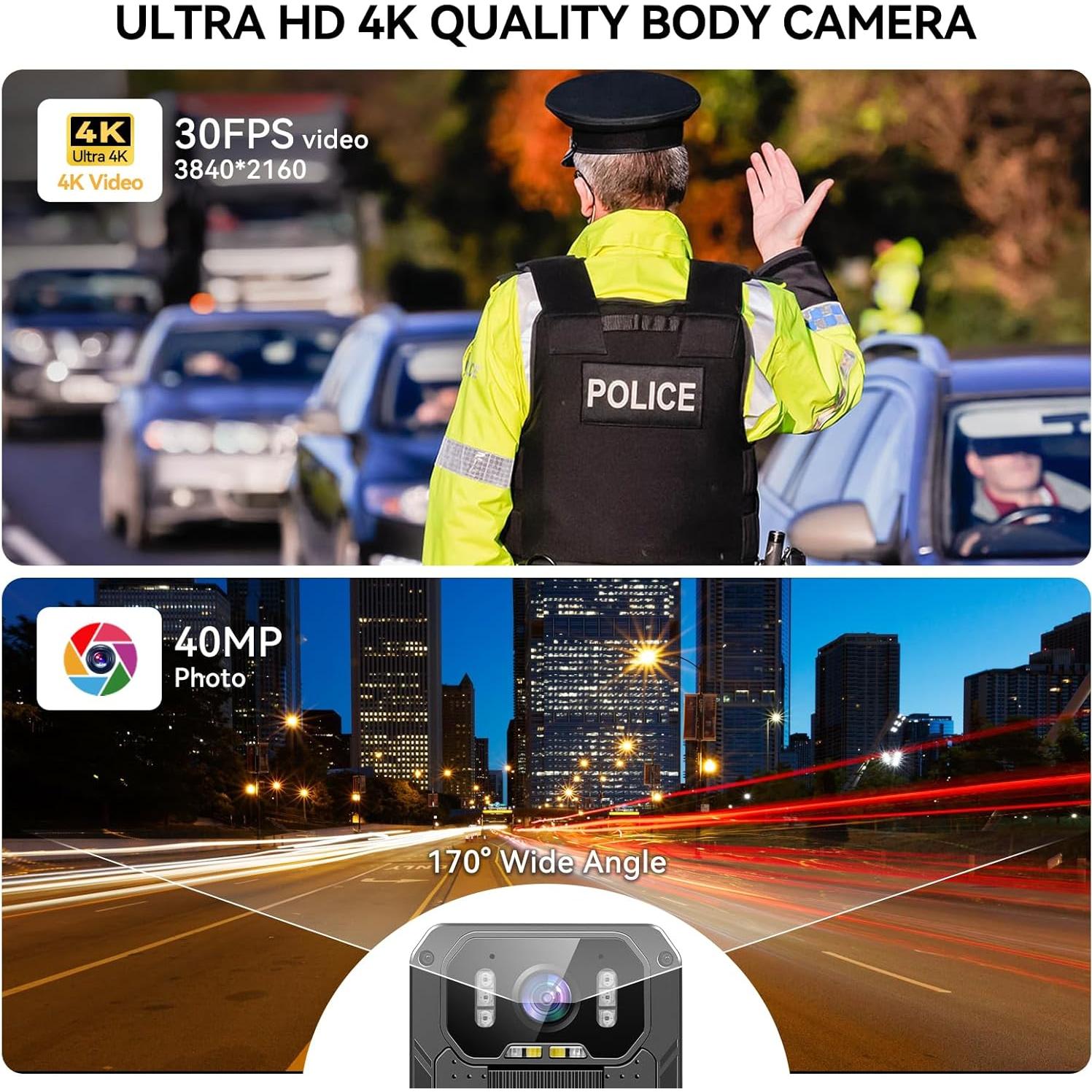 Cámara Corporal SYDYAM R1 4K UHD 64GB Impermeable IP68