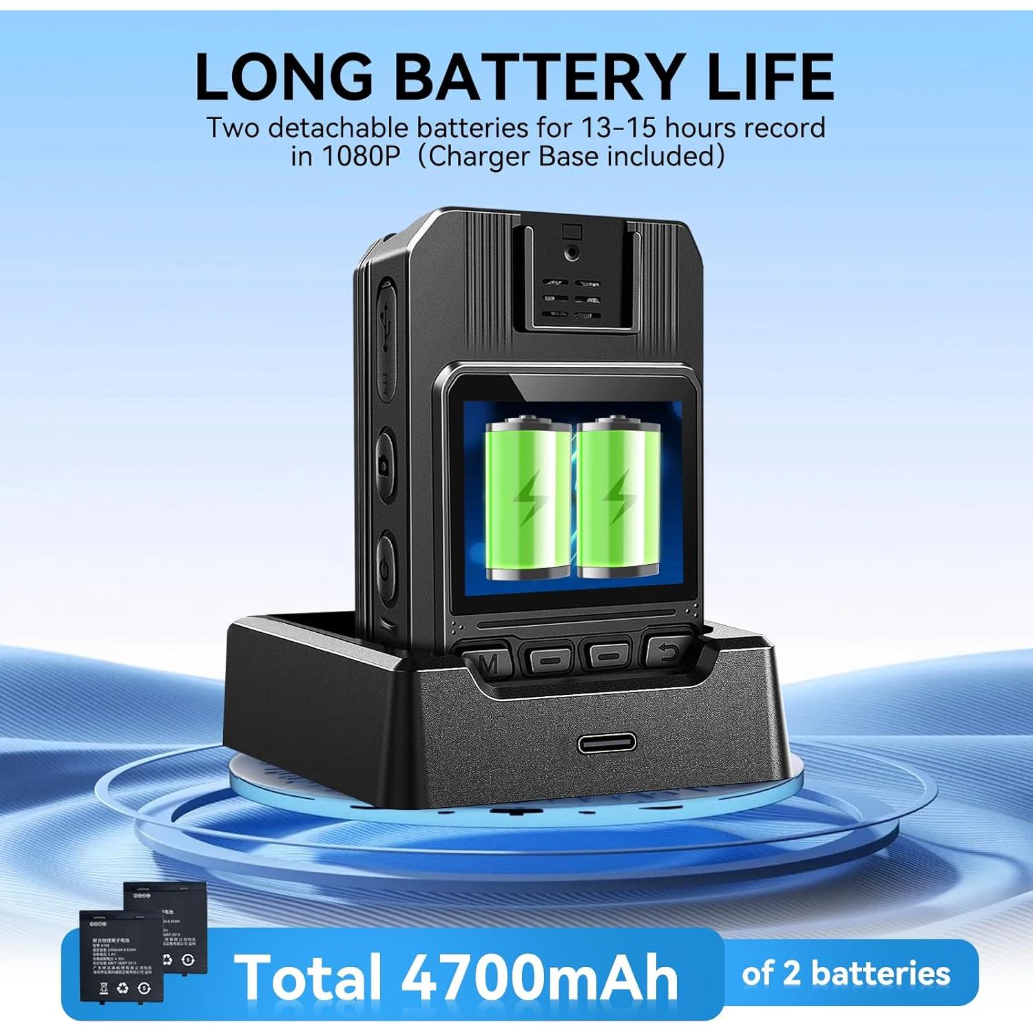 Cámara Corporal SYDYAM R1 4K UHD 64GB Impermeable IP68