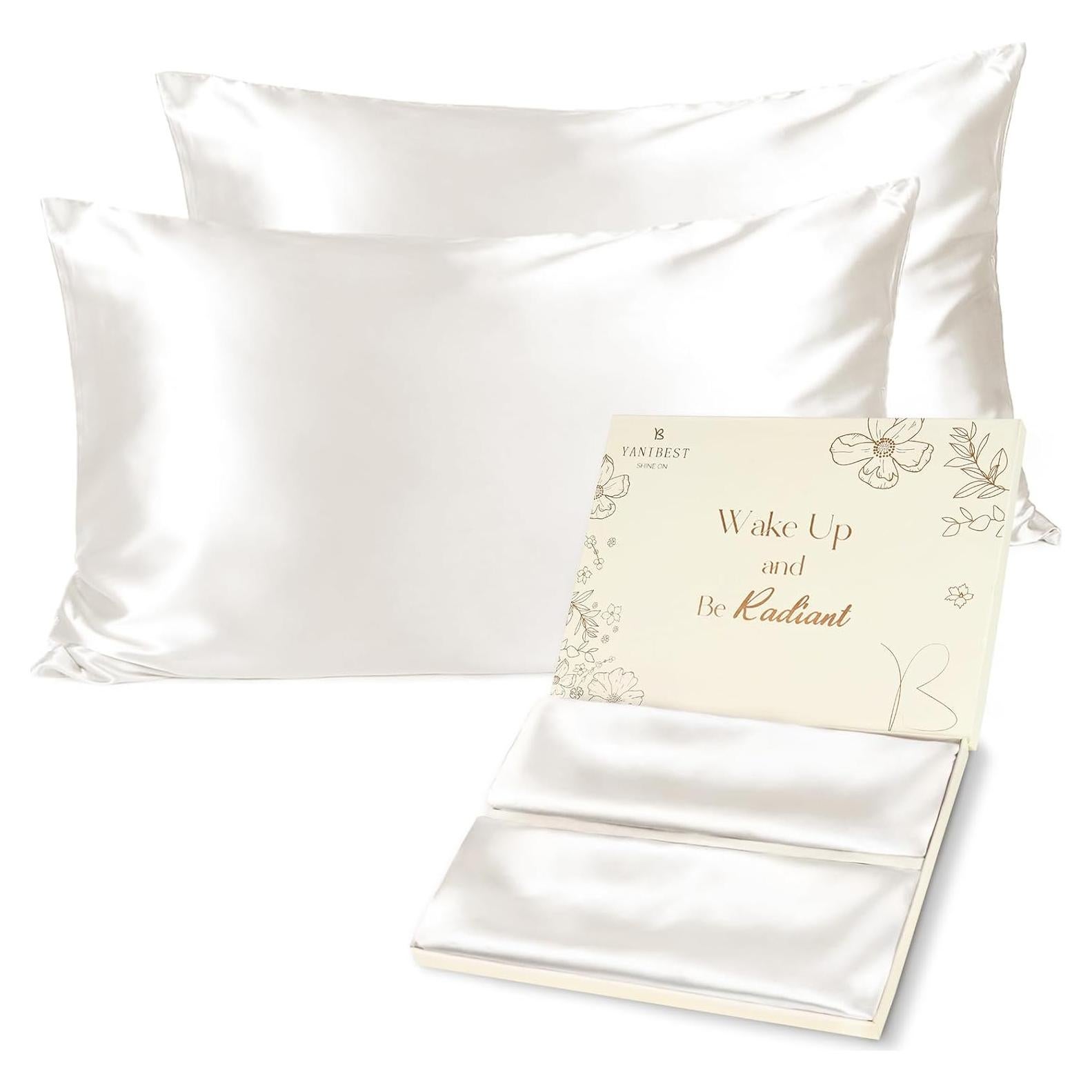 Juego de 2 Fundas de Almohada de Satén YANIBEST 50x66cm