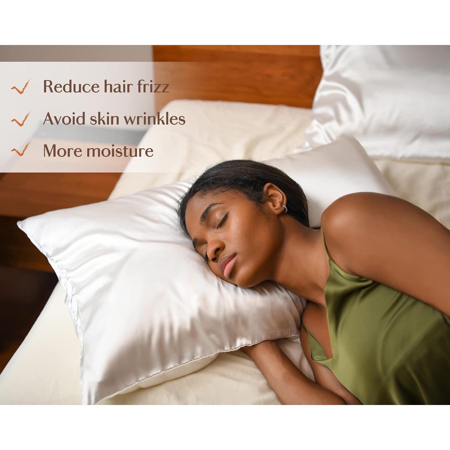 Juego de 2 Fundas de Almohada de Satén YANIBEST 50x66cm