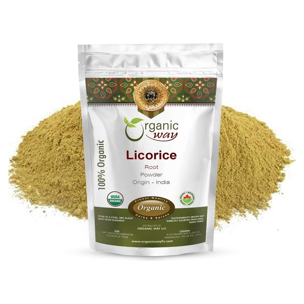 Polvo de raíz de regaliz orgánico 227g Organic Way - Certificado Kosher
